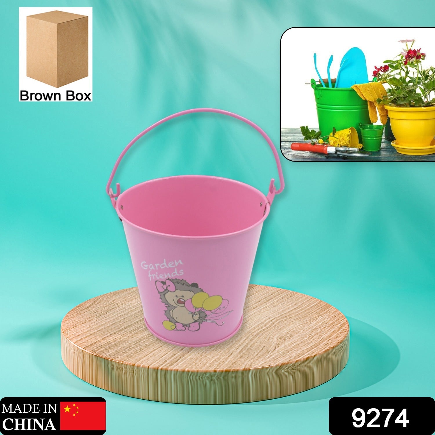 Small Metal Buckets with Handles, Bucket Plant Kids Pot Plant Succulents Metal Flower Bucket Metal Candy Bucket Ice Bucket Bucket Metal Succulent Flower Pot Creativity (1 Pc) - Bhavnagar Deodap