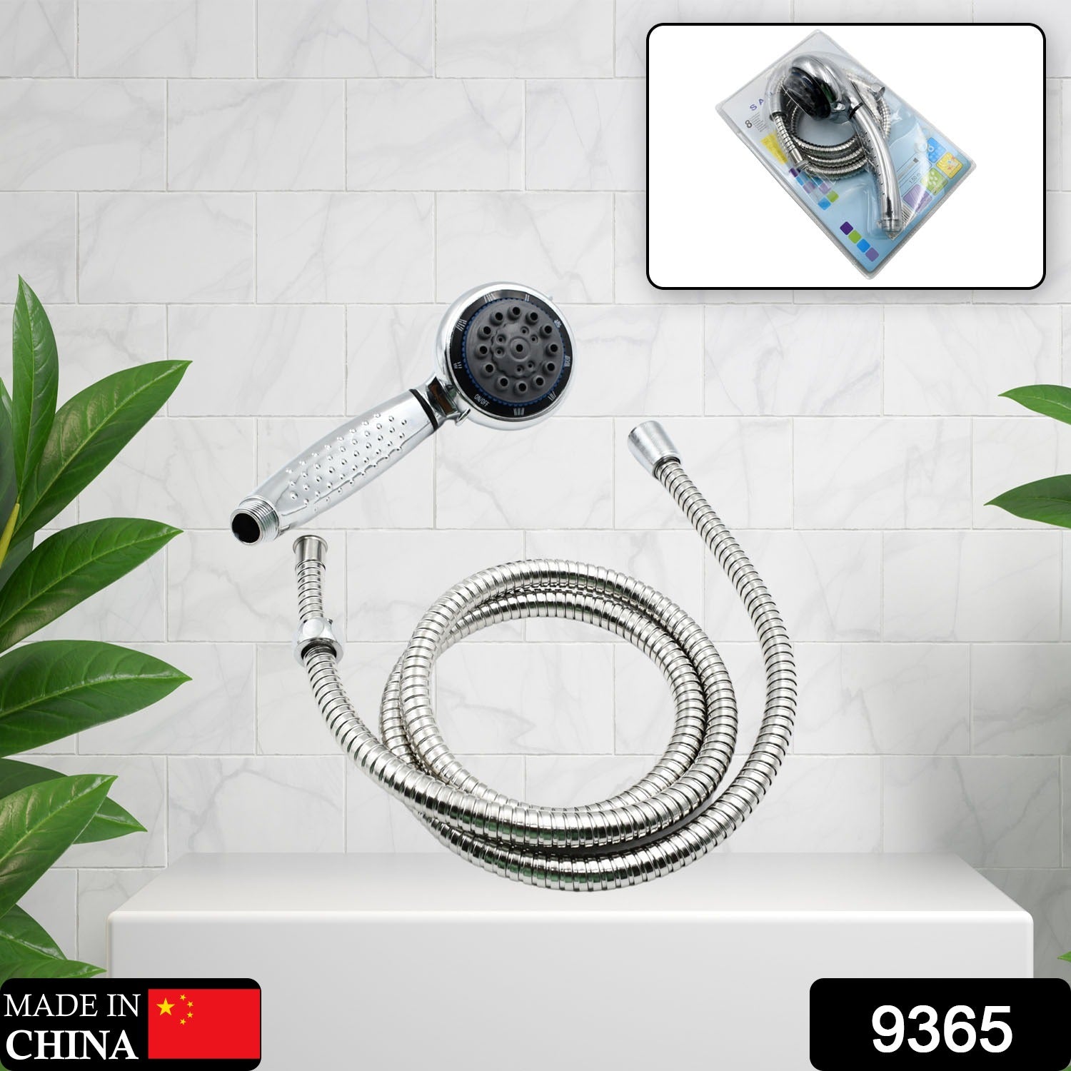 Shower Head and Stainless Steel Hose Multi-Function Plastic High Pressure Shower Spray for Bathroom - Bhavnagar Deodap