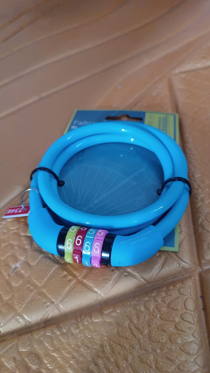 Bike Lock Cable Resettable Cable Lock - Self Coiling 4 Digit Combination Bike Lock - Bhavnagar Deodap