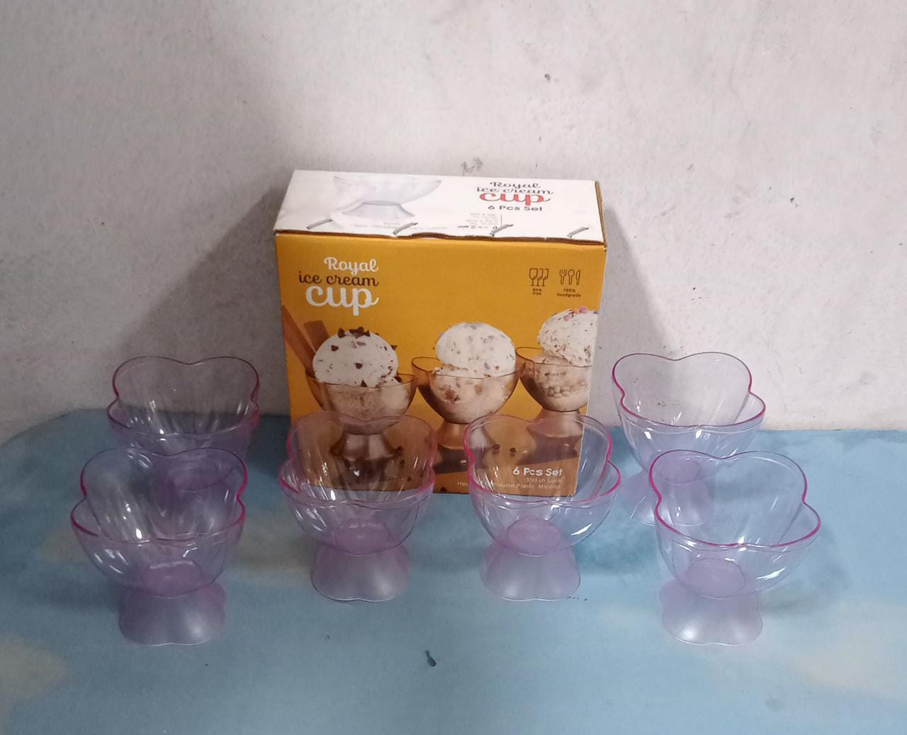 NEW MODERN STYLE DESSERT & ICE CREAM BOWL PLASTIC 6PCS FOR HOME , OFFICE & PARTY USE - Bhavnagar Deodap