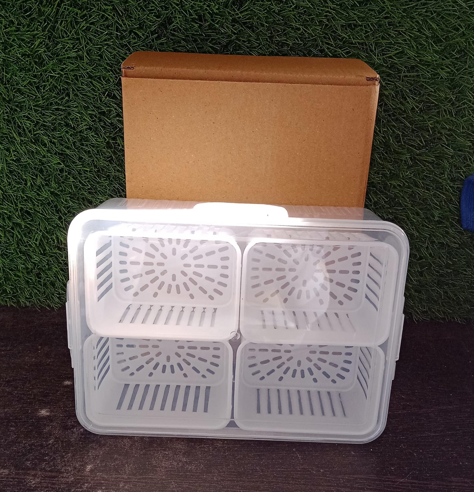 Fridge Storage Boxes Freezer Storage Containers, Container for Kitchen Storage Set, Storage in Kitchen, Vegetable Storage, Draining Crisper Refrigerator Food Box (1 Pc) - Bhavnagar Deodap