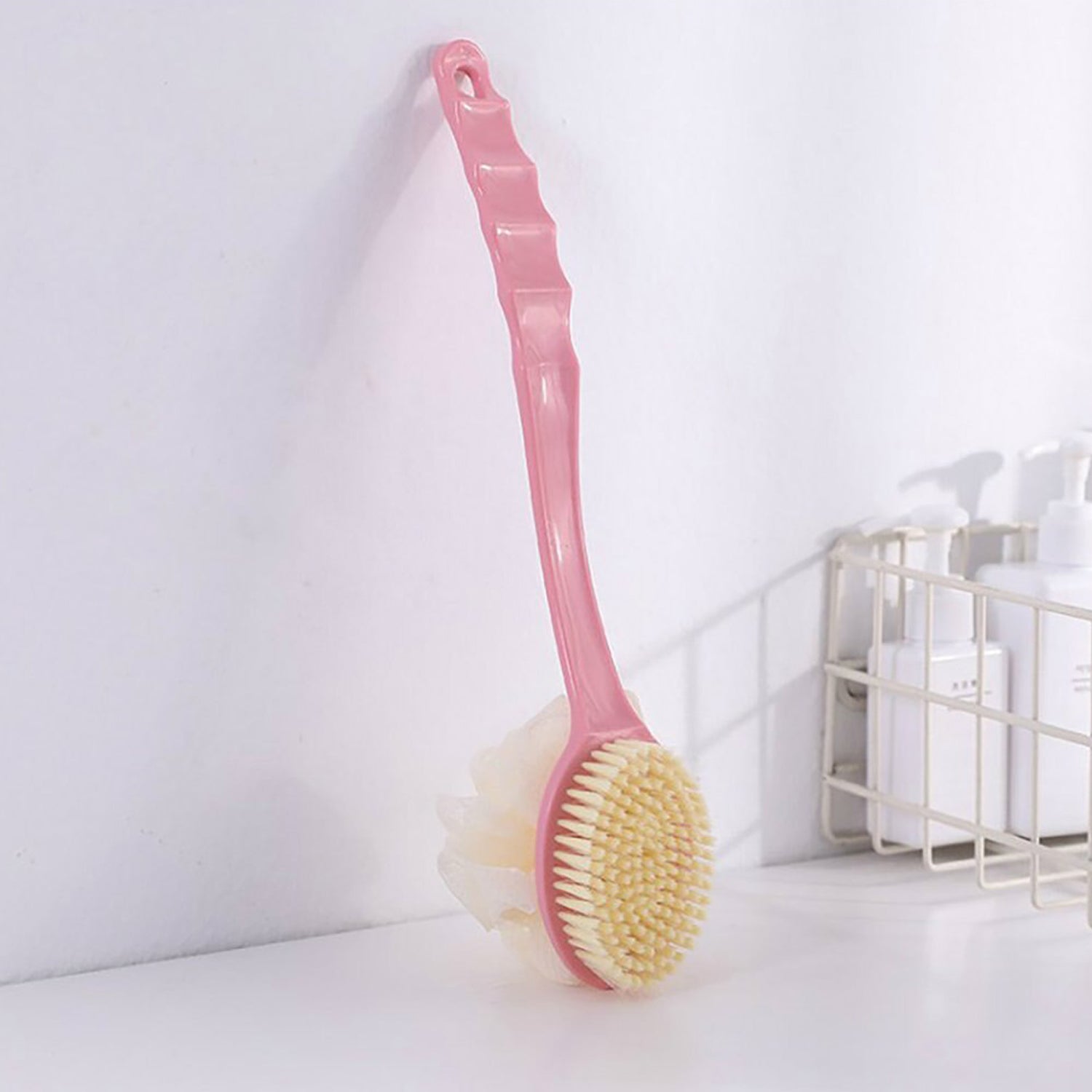 2in1 Bath Brush With Long Handle - Bhavnagar Deodap