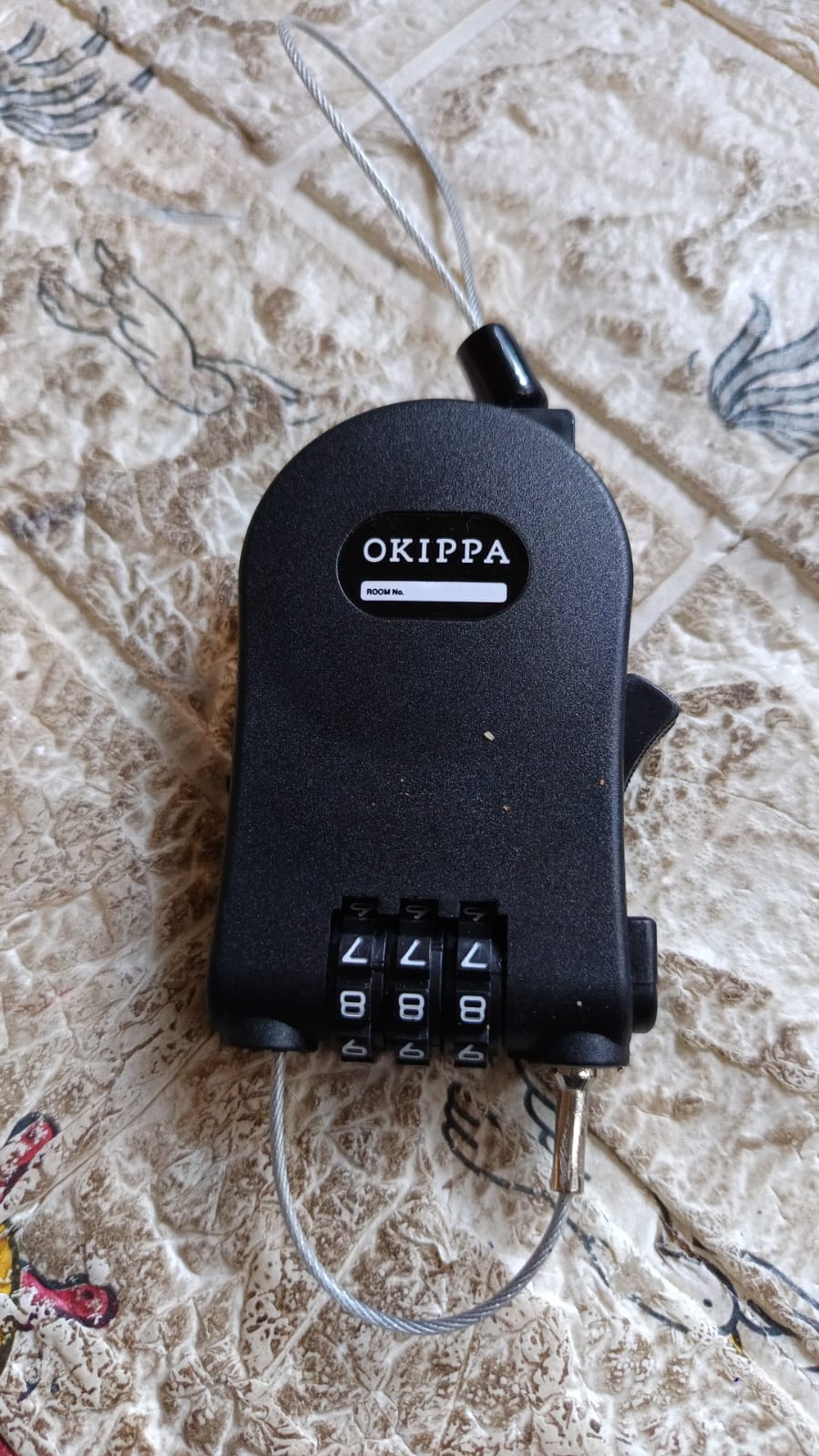 Multifunctional cable lock with number code for travel, sports Etc. Retractable Wire Lock,Wire Black Shell Combination Password. - Bhavnagar Deodap