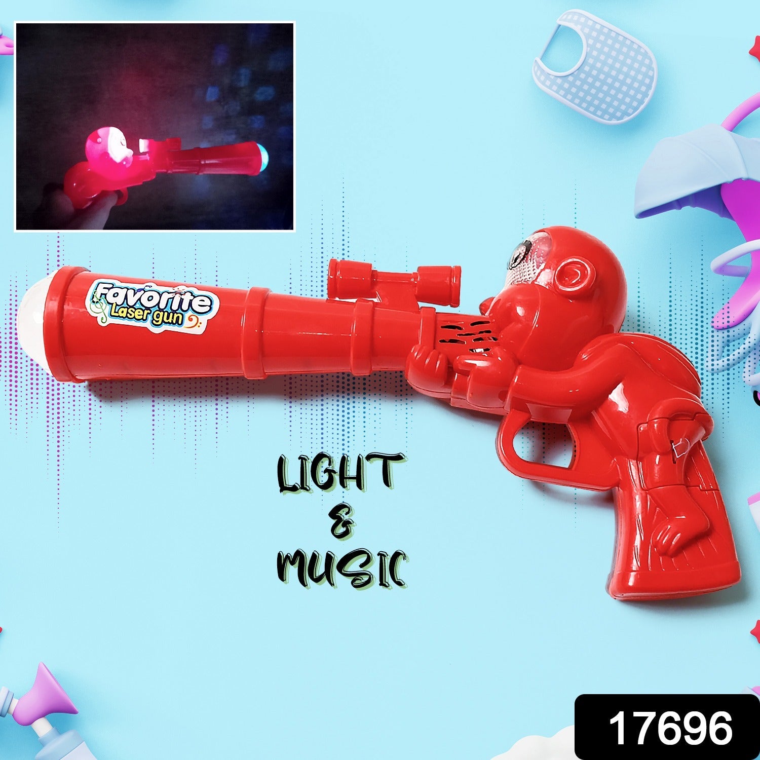 Laser Gun with Musical Sound & Light Toy for Boys & Girls, Birthday Gift for Kids (Pack of 1) - Bhavnagar Deodap