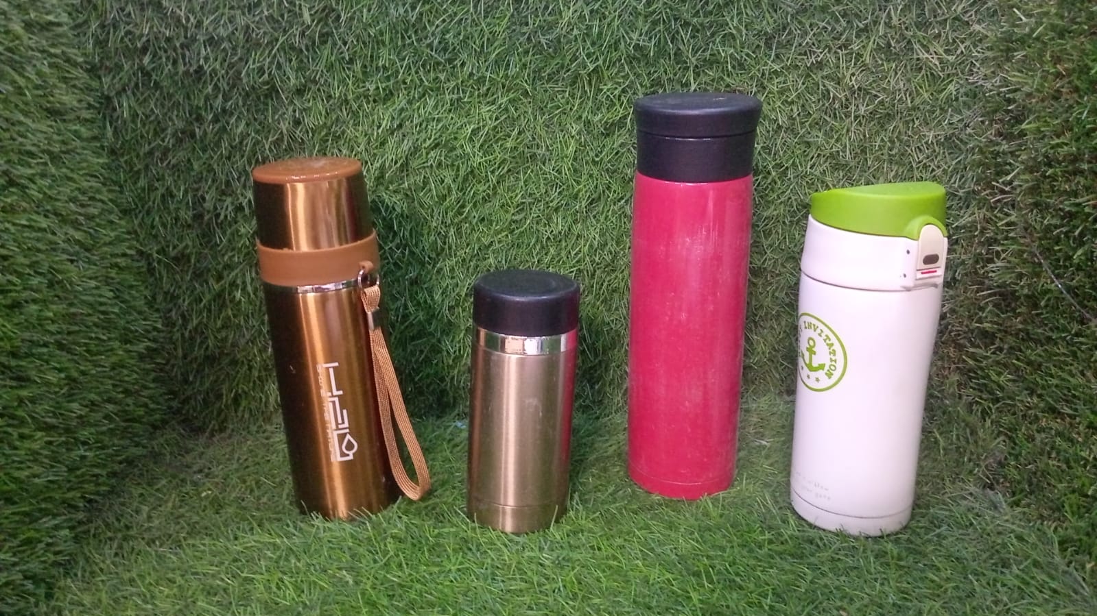Mix Size and Design Stainless Steel Vacuum Bottle with Cup Lid â€“ Thermos for Hot & Cold Drinks or Food-Thermos for Travel (1pc) - Bhavnagar Deodap