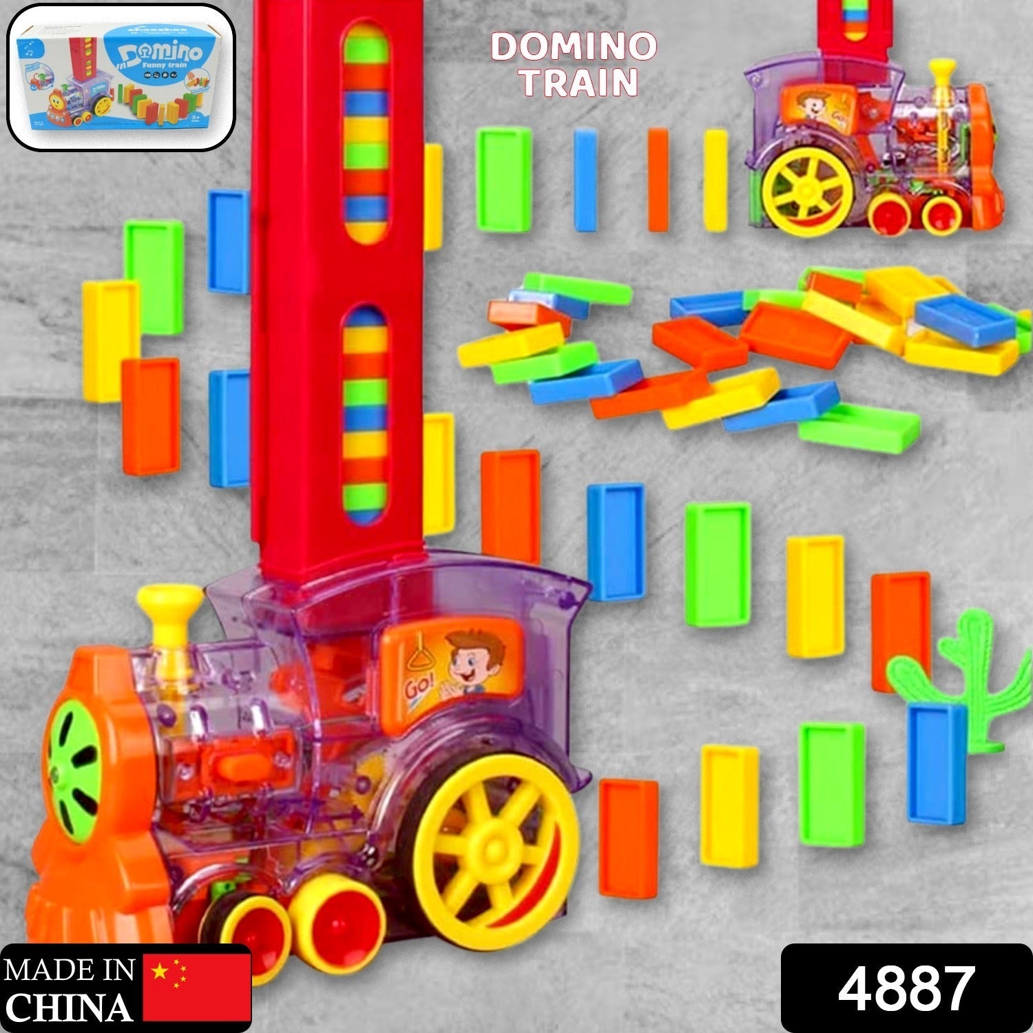 Play Game Transparent Funny Train Engine with Blocks Set 60 Blocks Toy with Music and Lights Automatic Blocks Toy Train Set for Kids ( Batteries not included) - Bhavnagar Deodap