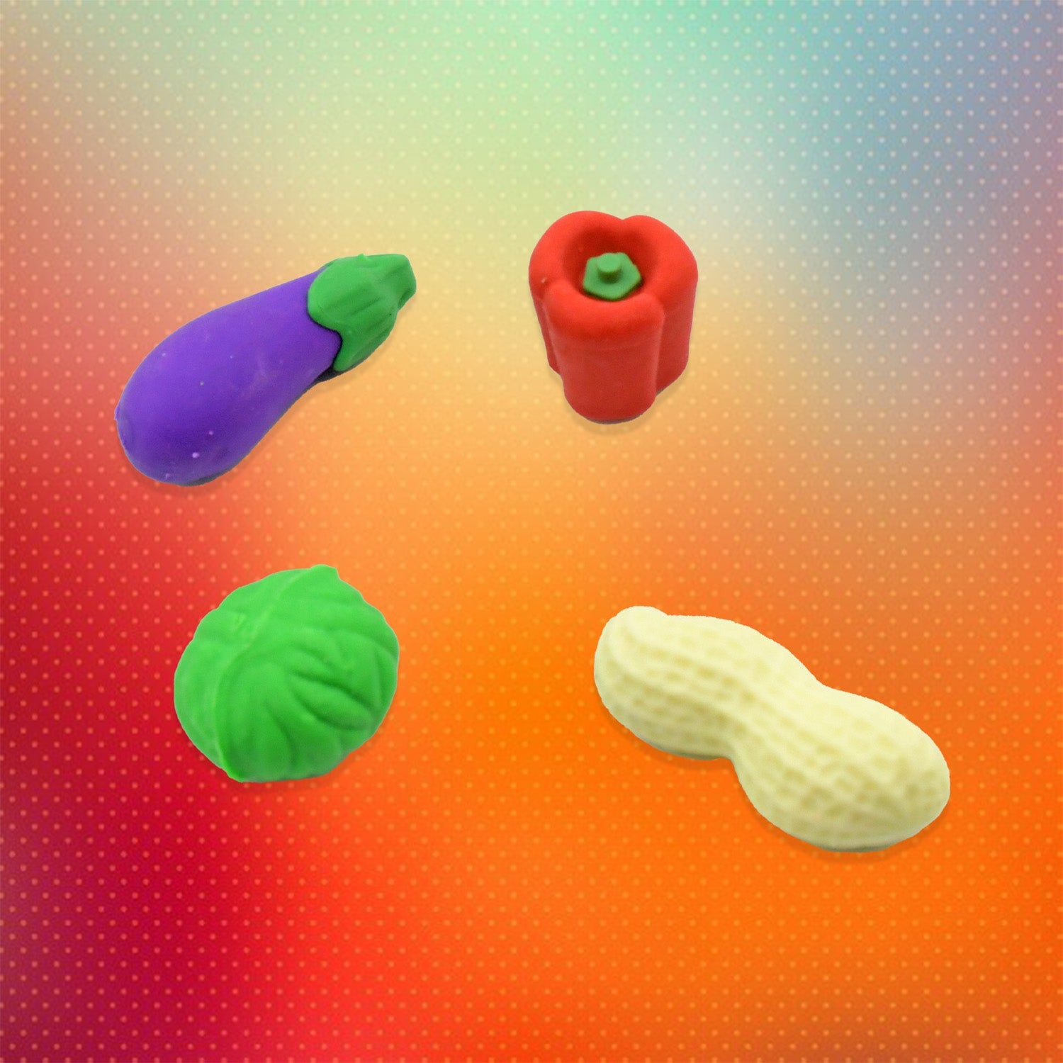 Mini Cute Vegetable & Fruit Erasers (4 Pc): Pencil Rubbers for Kids - Bhavnagar Deodap