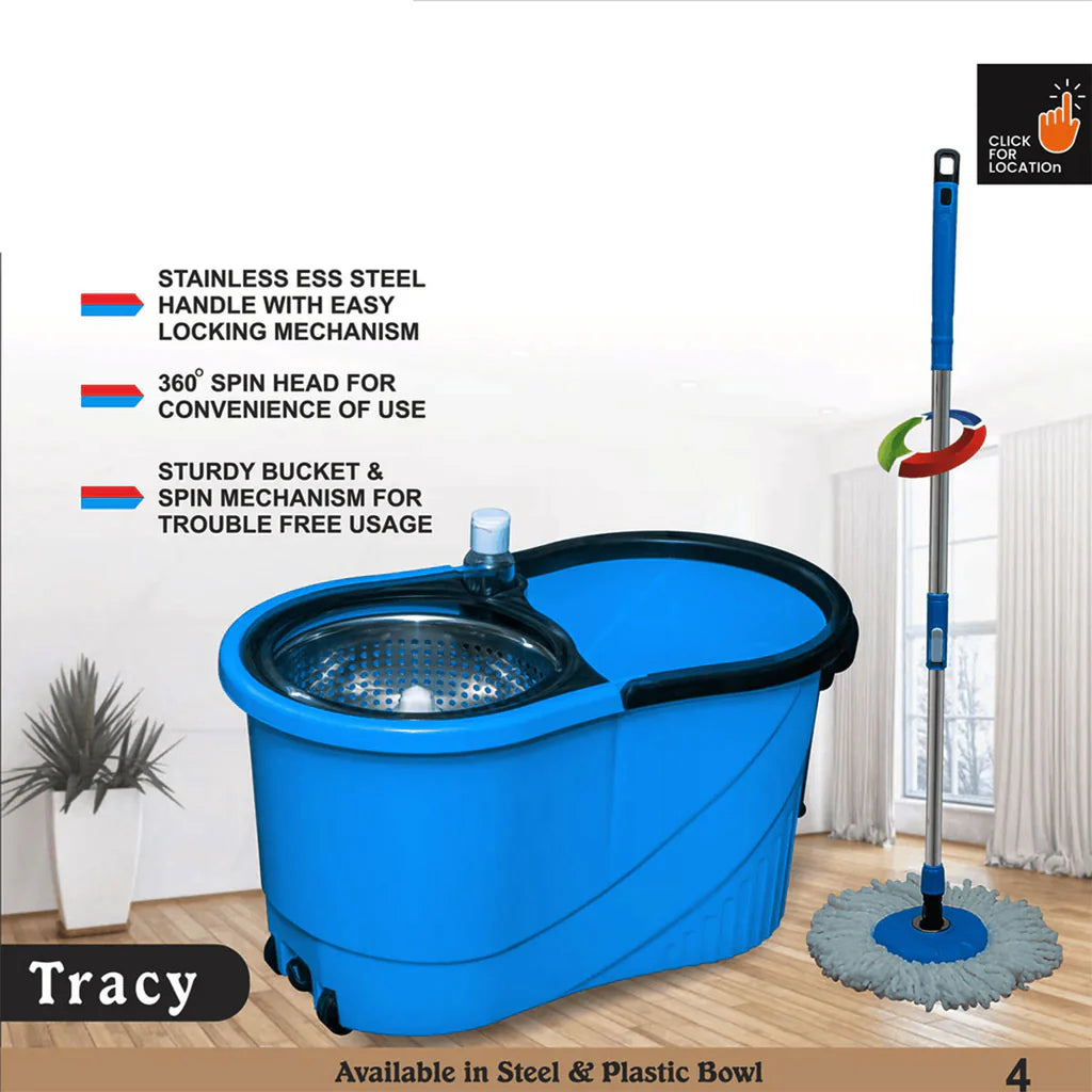 teel Spinner Bucket Mop 360 Degree Self Spin Mop Set - Bhavnagar Deodap