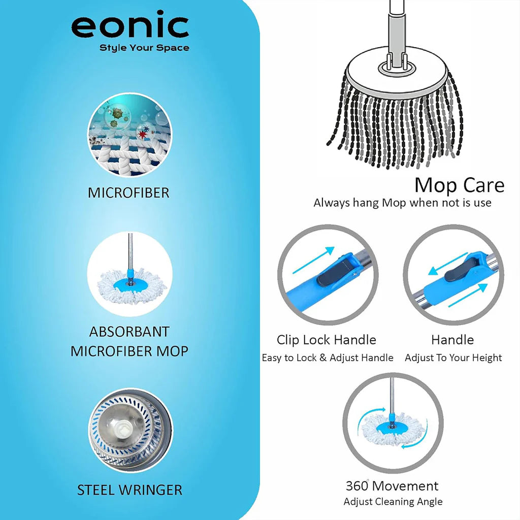 teel Spinner Bucket Mop 360 Degree Self Spin Mop Set - Bhavnagar Deodap