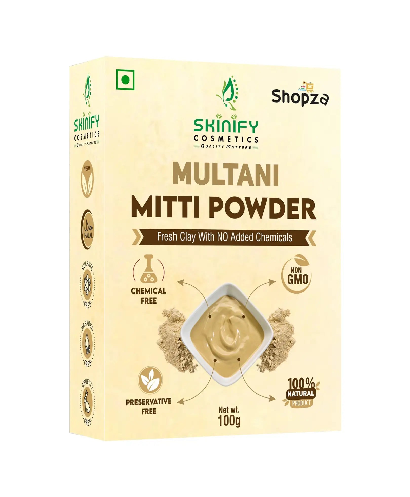 Skinify 100% Pure & Natural Multani Mitti For Face & Hair (100gm) - Bhavnagar Deodap