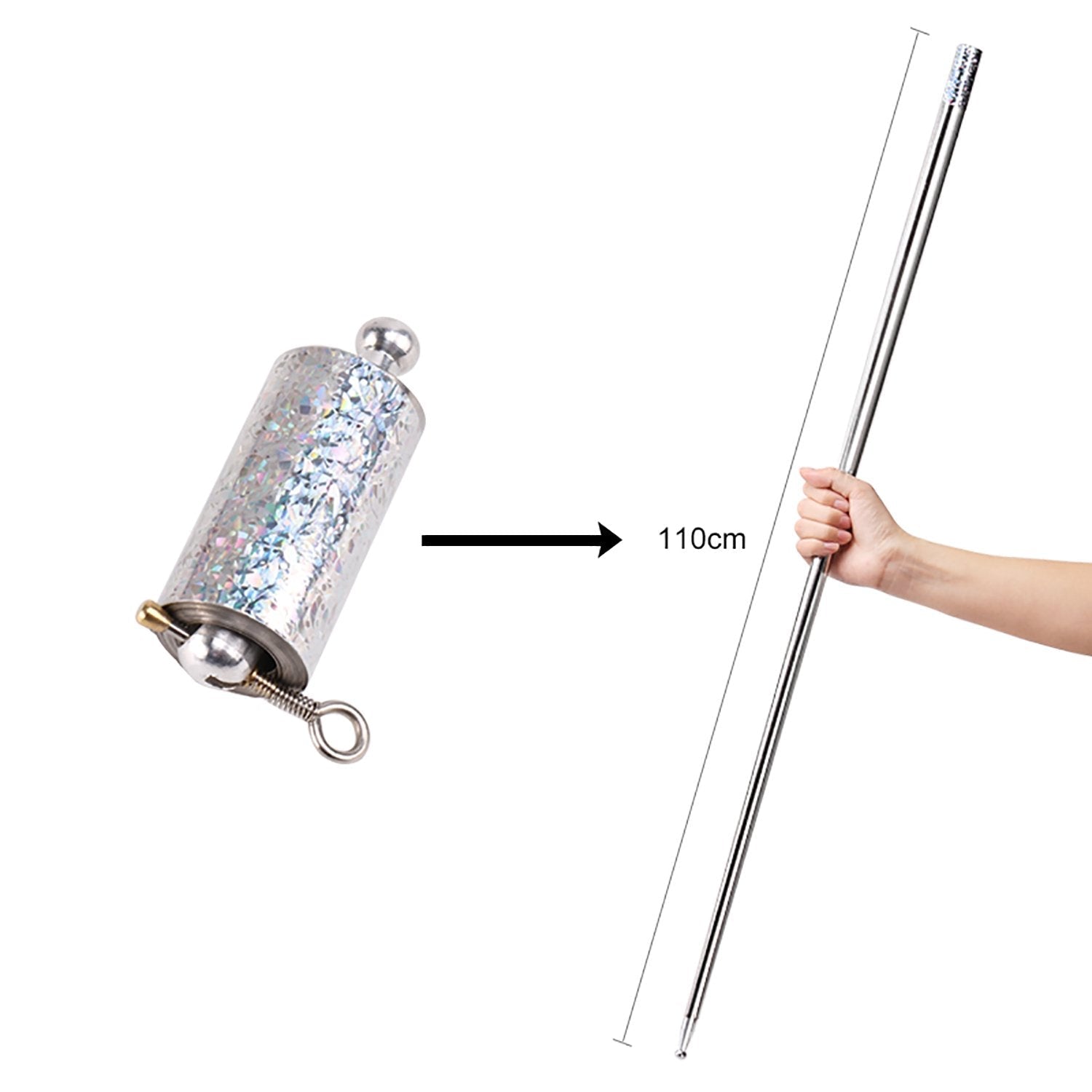 Magic Toy Metal High Elasticity Steel Silver Appearing Cane Magic Toy Magic Steel - Bhavnagar Deodap