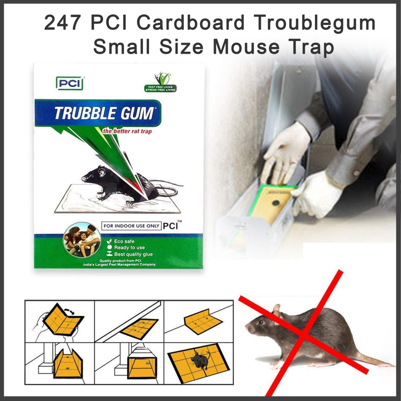 PCI Cardboard Troublegum Small Size Mouse Trap-1pc - Bhavnagar Deodap