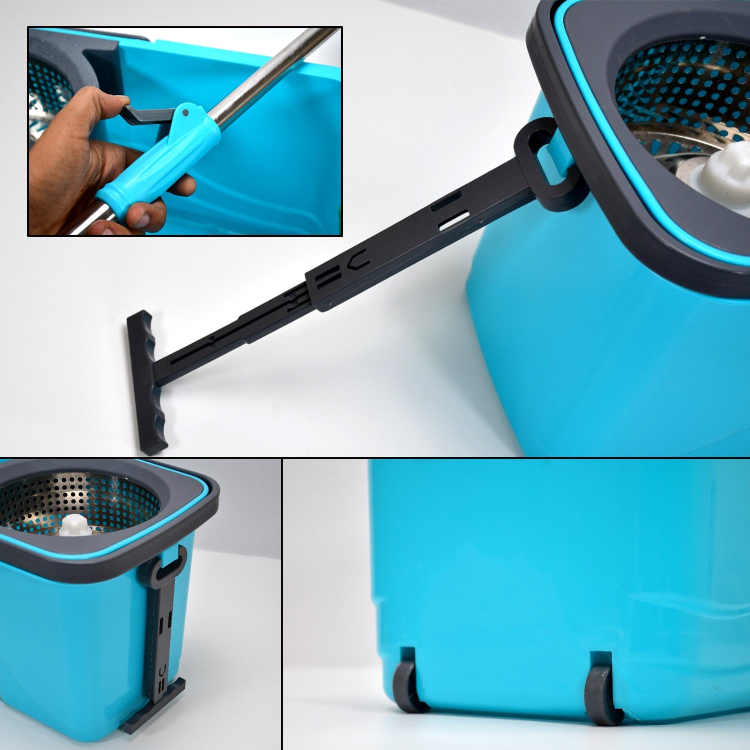 QUICK SPIN MOP PLASTIC SPIN, BUCKET FLOOR CLEANING, EASY WHEELS & BIG BUCKET, FLOOR CLEANING MOP WITH BUCKET - Bhavnagar Deodap