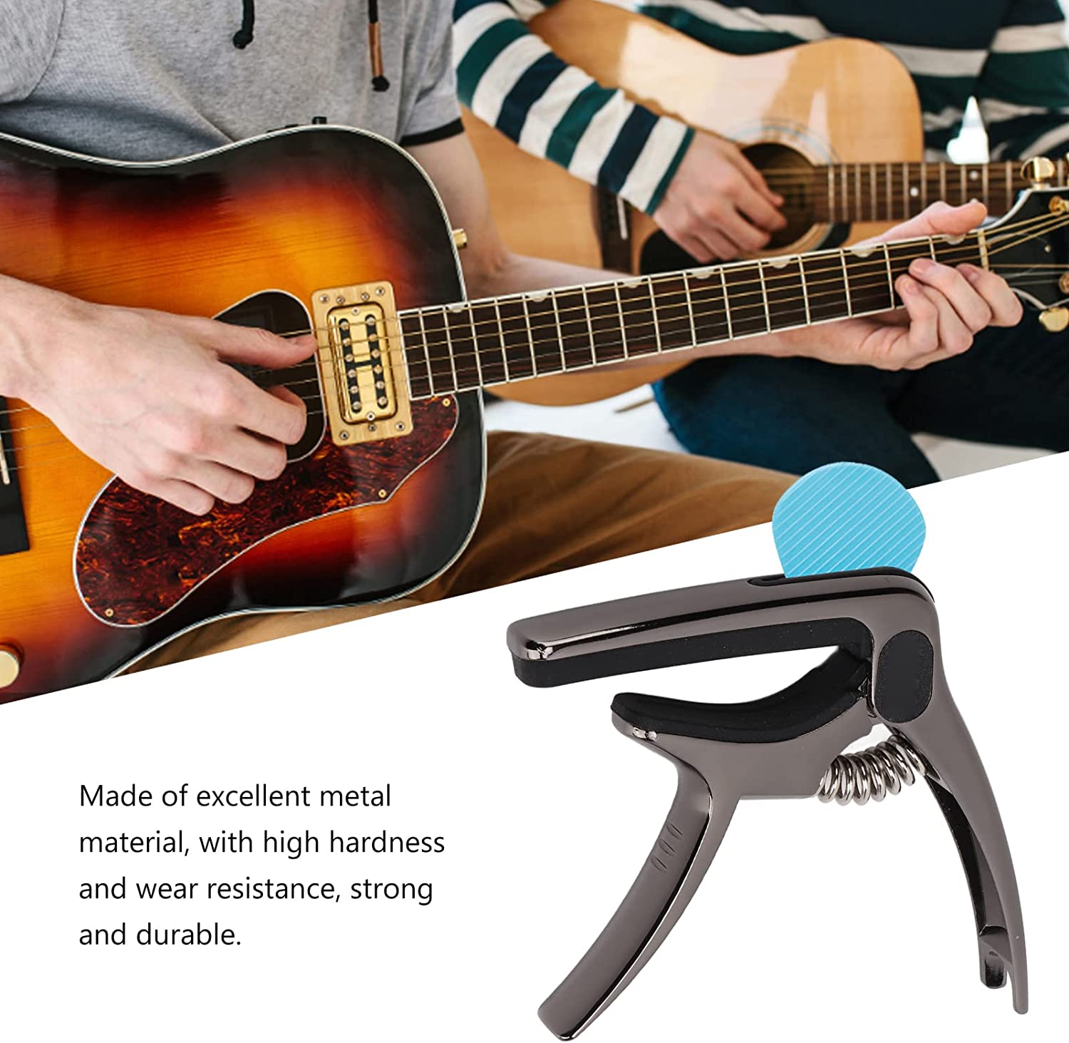 Guitar Capo with Pickup Stand, Soft Pad for Acoustic and Electric Guitar Ukulele Mandolin Banjo Guitar Accessories - Bhavnagar Deodap