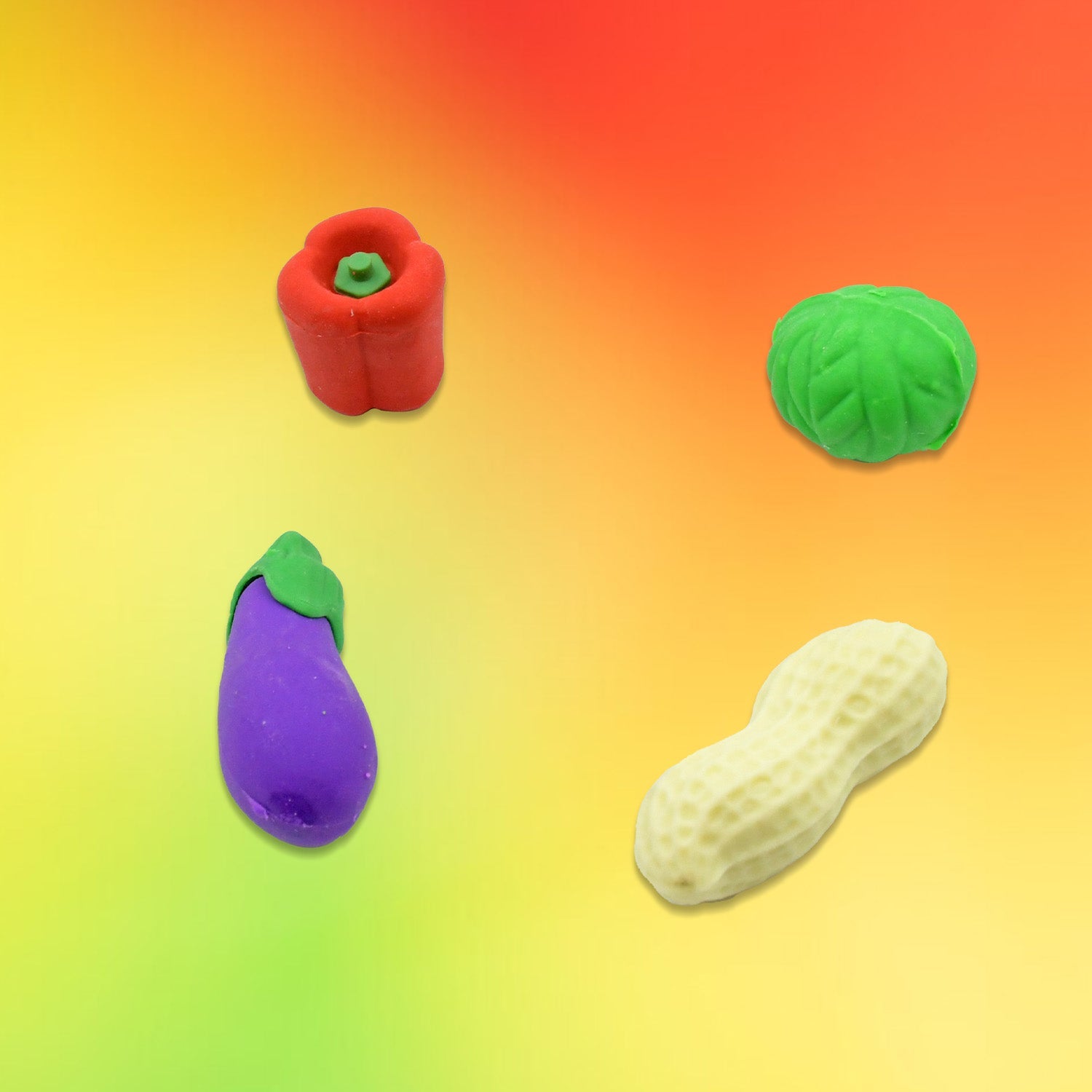 Mini Cute Vegetable & Fruit Erasers (4 Pc): Pencil Rubbers for Kids - Bhavnagar Deodap