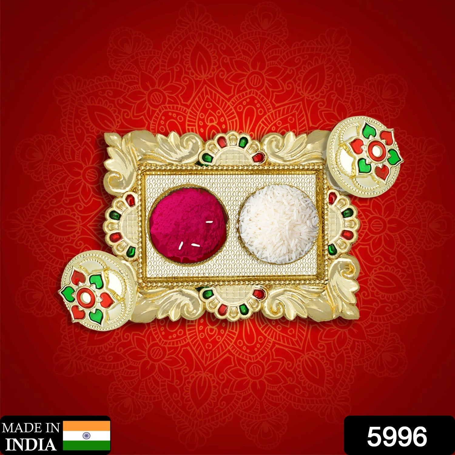 Rakasha Bandhan Special Puja Thali, Kumkum Thali Holder, Pooja Return Gift, Indian Housewarming Gifts, Brother / Bhai / Bhabhi / Sister / Family  Rakhi for Rakshabandhan, Diwali - Bhavnagar Deodap