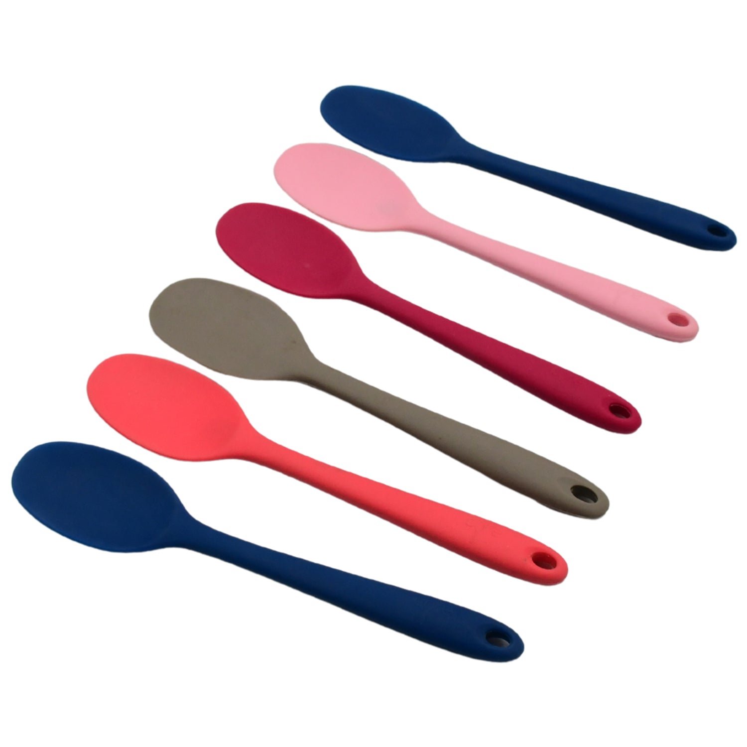 Multipurpose Silicone Spoon, Silicone Basting Spoon Non-Stick Kitchen Utensils Household Gadgets Heat-Resistant Non Stick Spoons Kitchen Cookware Items For Cooking and Baking (6 Pcs Set) - Bhavnagar Deodap