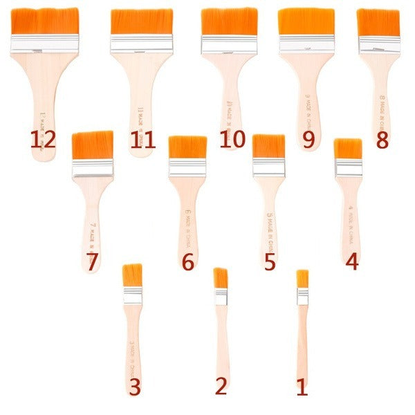 Artistic Flat Painting Brush - Set of 12 - Bhavnagar Deodap