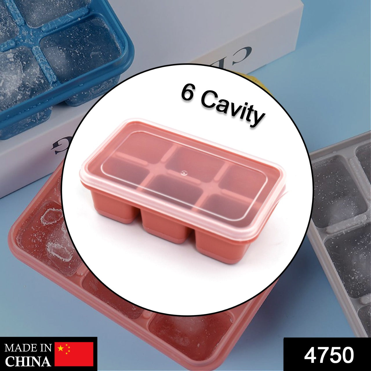 6 cavity Silicone Ice Tray used in all kinds of places like household kitchens for making ice from water and various things and all. - Bhavnagar Deodap