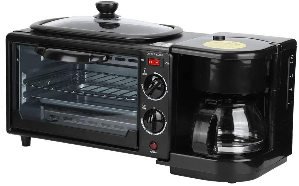 3 in 1 Breakfast Maker Portable Toaster Oven, Grill Pan & Coffee Maker Full Breakfast Ready at One Go - Bhavnagar Deodap