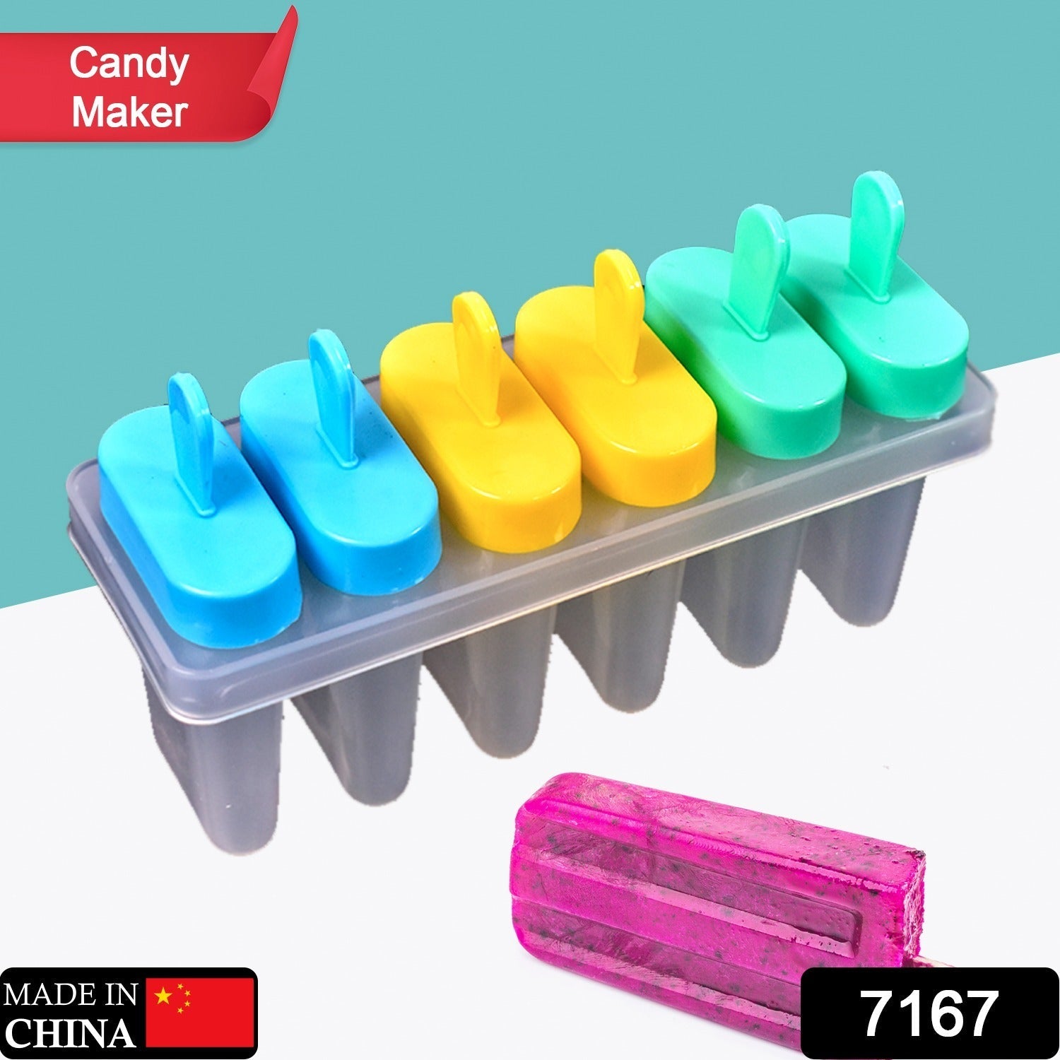 Ice Candy Maker Upgrade Popsicle Molds Sets 6 Ice Pop Makers Reusable Ice Lolly Cream Mold Home-Made Popsicles Mould with Stick - Bhavnagar Deodap