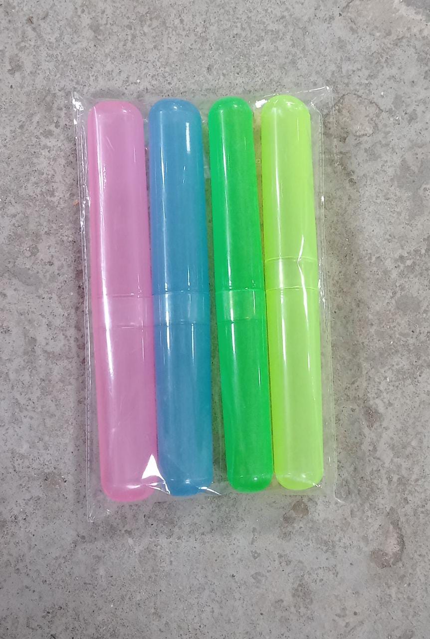 4pc Plastic Toothbrush Cover, Anti Bacterial Toothbrush Container- Tooth Brush Travel Covers, Case, Holder, Cases - Bhavnagar Deodap