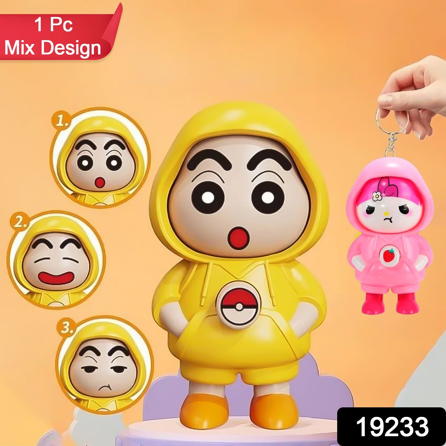 Face Changing Doll Toy with Keyring (1 Pc / Mix Color)