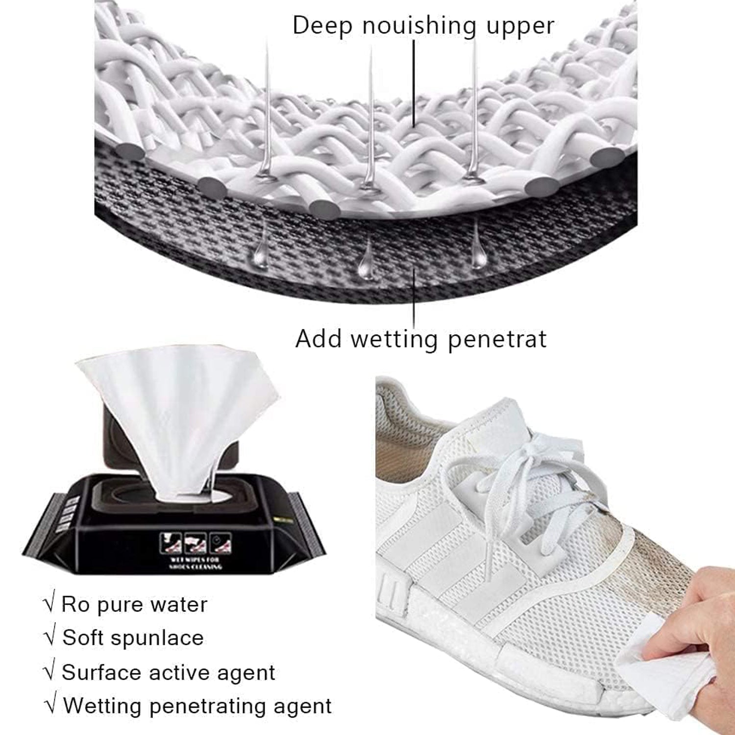 Shoe Cleaning Wet Wipes (80 Pack) - Travel Friendly! - Bhavnagar Deodap