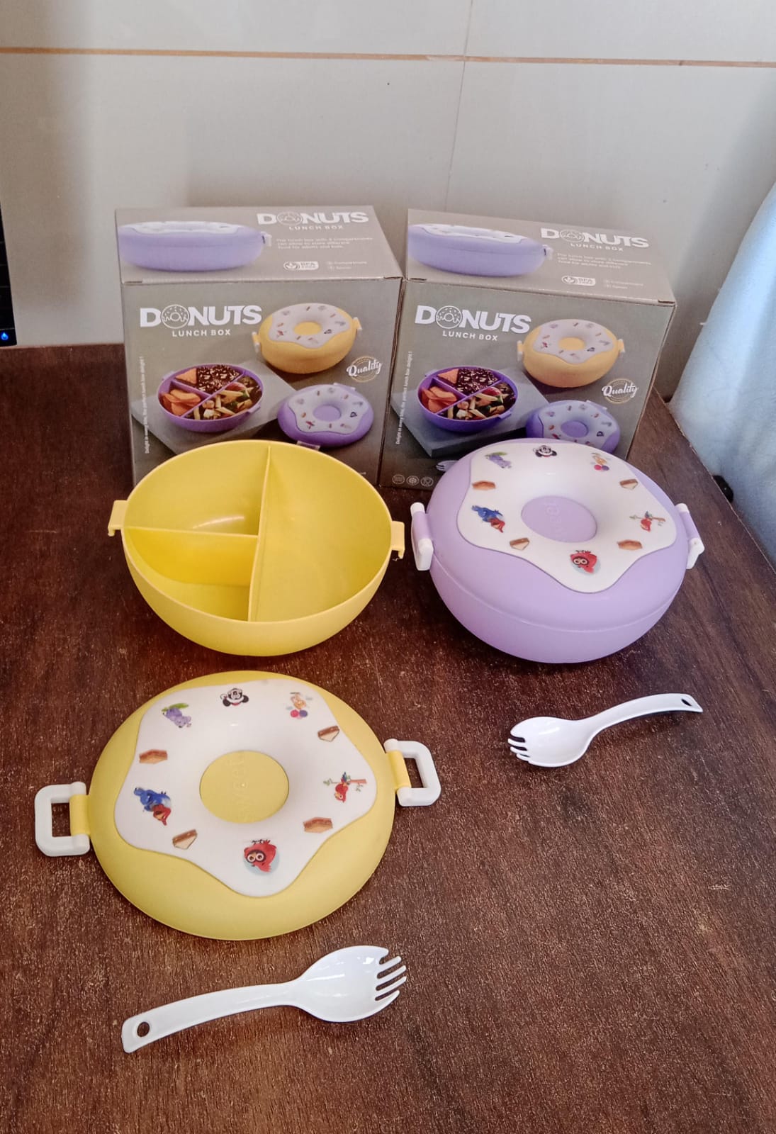 Donut Shaped Double Insulated 3 Compartment Lunch Box (1 Pc / Mix Color) - Bhavnagar Deodap