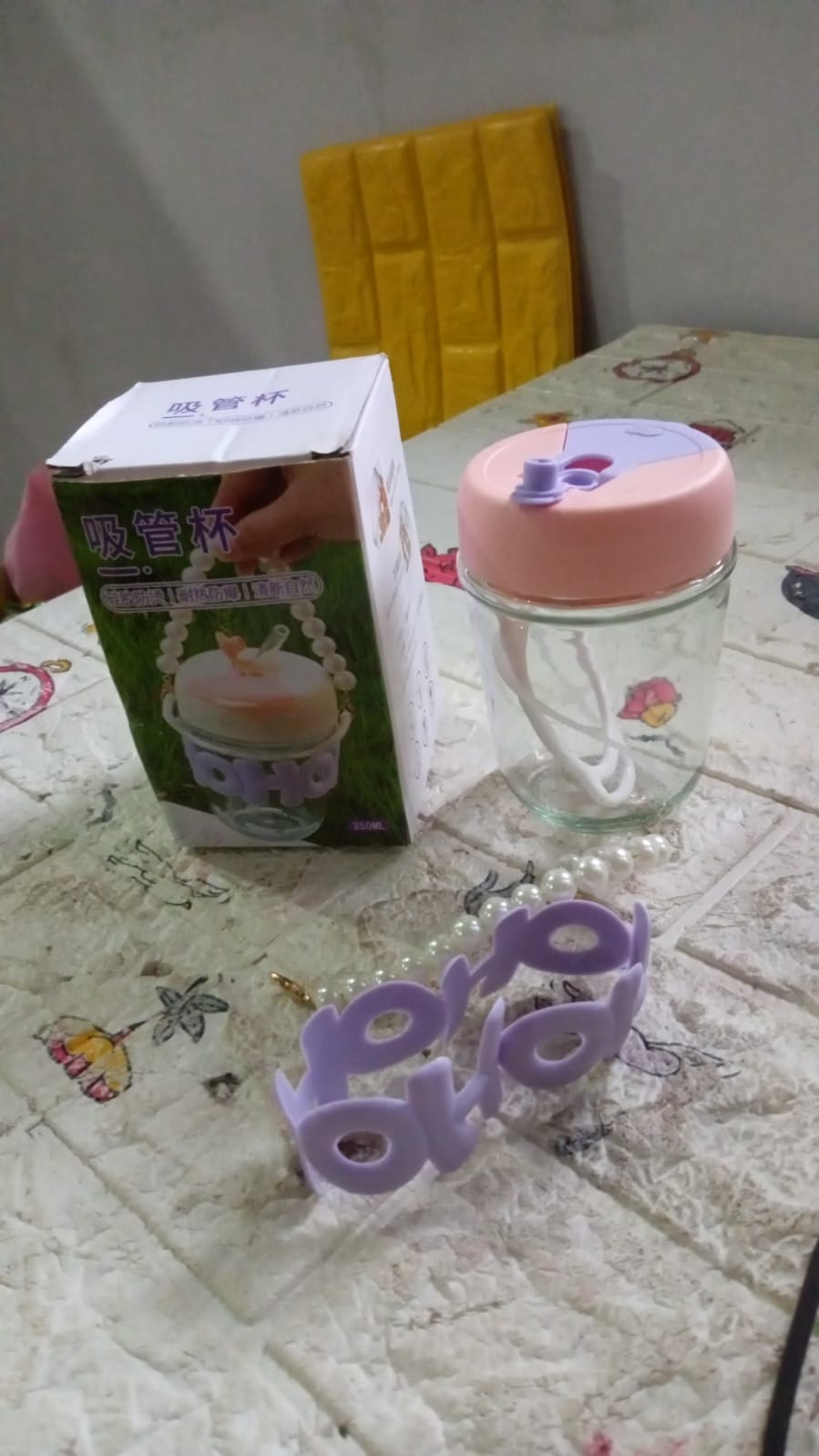 Printed Coffee Cup with Lid and Glass Cup for Tea and Coffee Mug, Set of 1, Glass Cappuccinos Cup, Espresso Cup, Big Juice Milk Cup,Green Tea Mug, portable alphabet water cups, high-value coffee cups 350 Ml - Bhavnagar Deodap