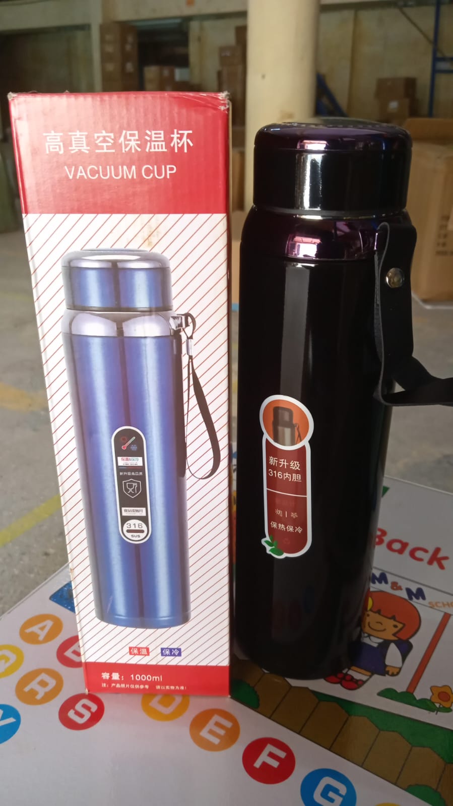 Double Walled Vacuum Flask Stainless Steel Water Bottle (1000 ML) - Bhavnagar Deodap