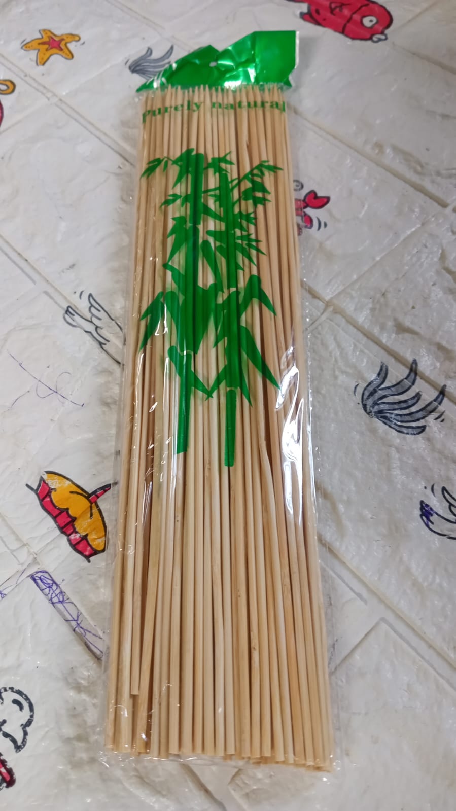 Camping Wooden Color Bamboo BBQ Skewers Barbecue Shish Kabob Sticks Fruit Kebab Meat Party Fountain Bamboo BBQ Sticks Skewers Wooden (30cm) - Bhavnagar Deodap