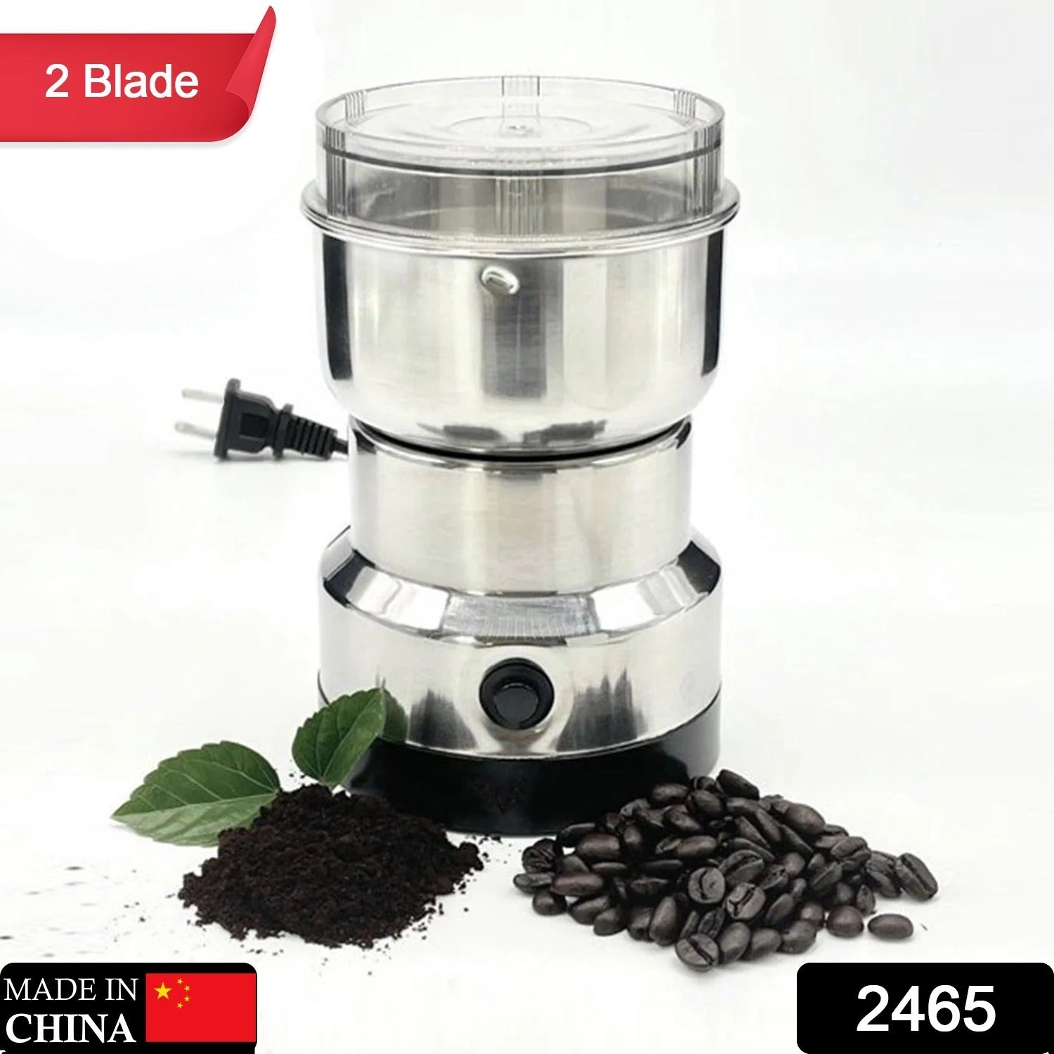 Multi-Functional Electric Stainless Steel Herbs Spices Nuts Grain Grinder with Stainless Steel Bowl, Portable Coffee Bean Seasonings Spices Mill Powder Machine Grinder Machine for Home and Office - Bhavnagar Deodap