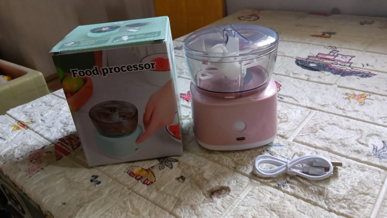 Portable Mini Food Processor Chopper Electric Veggie Chopper 3 Blades With Charching Cable Type C, Vegetable Chopper, Garlic Chopper Food Grinder for Chopping Ginger, Pepper Chili, Onion, Fruit, Meat - Bhavnagar Deodap