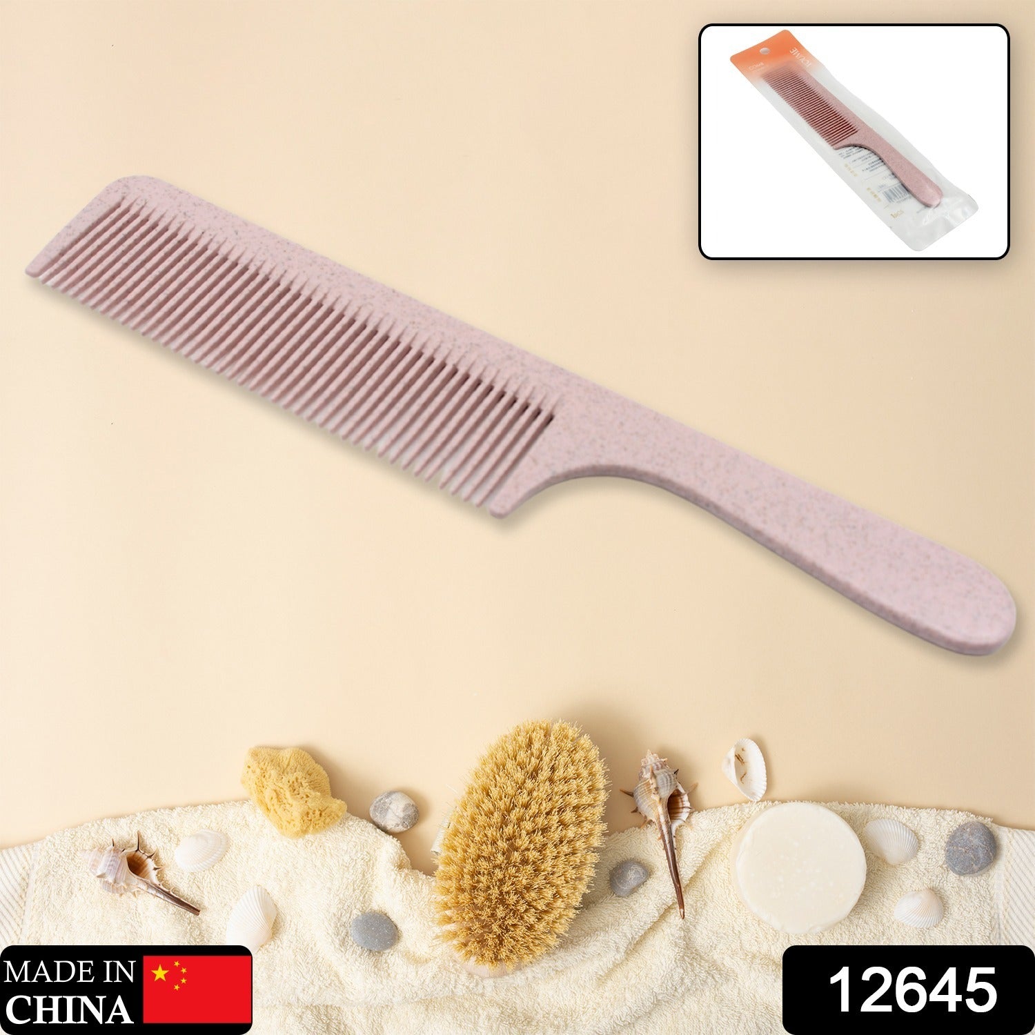 Barber Comb, Lightweight Plastic Comfortable Hair Comb Durable for Bathroom for Salon, Hair Comb Beauty Tool Use For Men & Women (1 Pc) - Bhavnagar Deodap