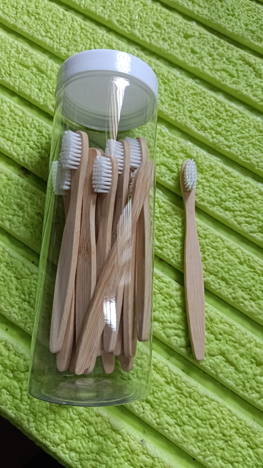 Bamboo Wooden Toothbrush Soft Toothbrush Wooden Child Bamboo Biodegradable Toothbrush, Manual Toothbrush for Adult, Kids (15 pcs set / With Round Box) - Bhavnagar Deodap