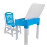 Study Table And Chair Set For Boys And Girls With Small Box Space For Pencils Plastic High Quality Study Table (Blue) - Bhavnagar Deodap