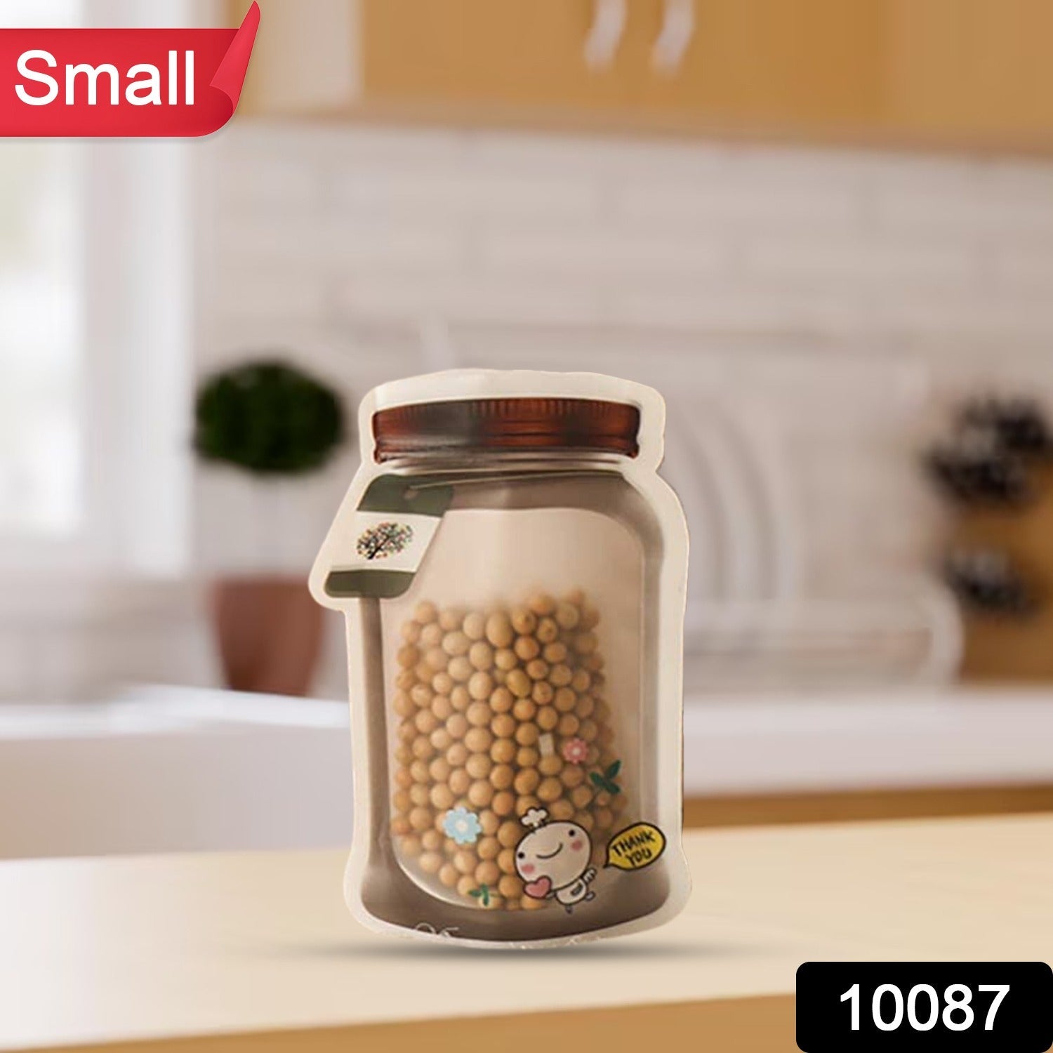 Plastic Transparent Small Jar Shaped Pouch With Zipper (1 Pc) - Bhavnagar Deodap