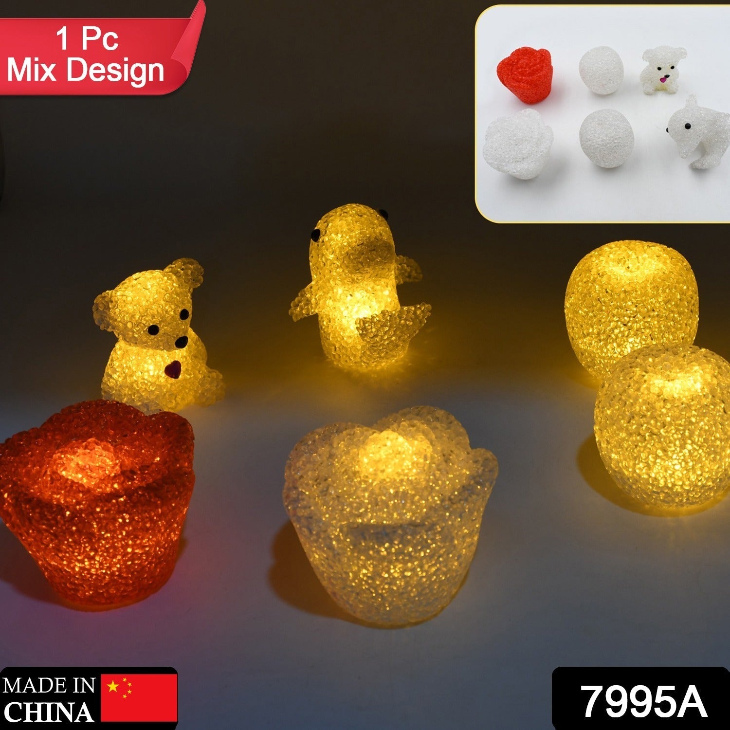 Unique Crystal Night Light: Multi-Shape LED Lamp (Mood Lighting) - Bhavnagar Deodap