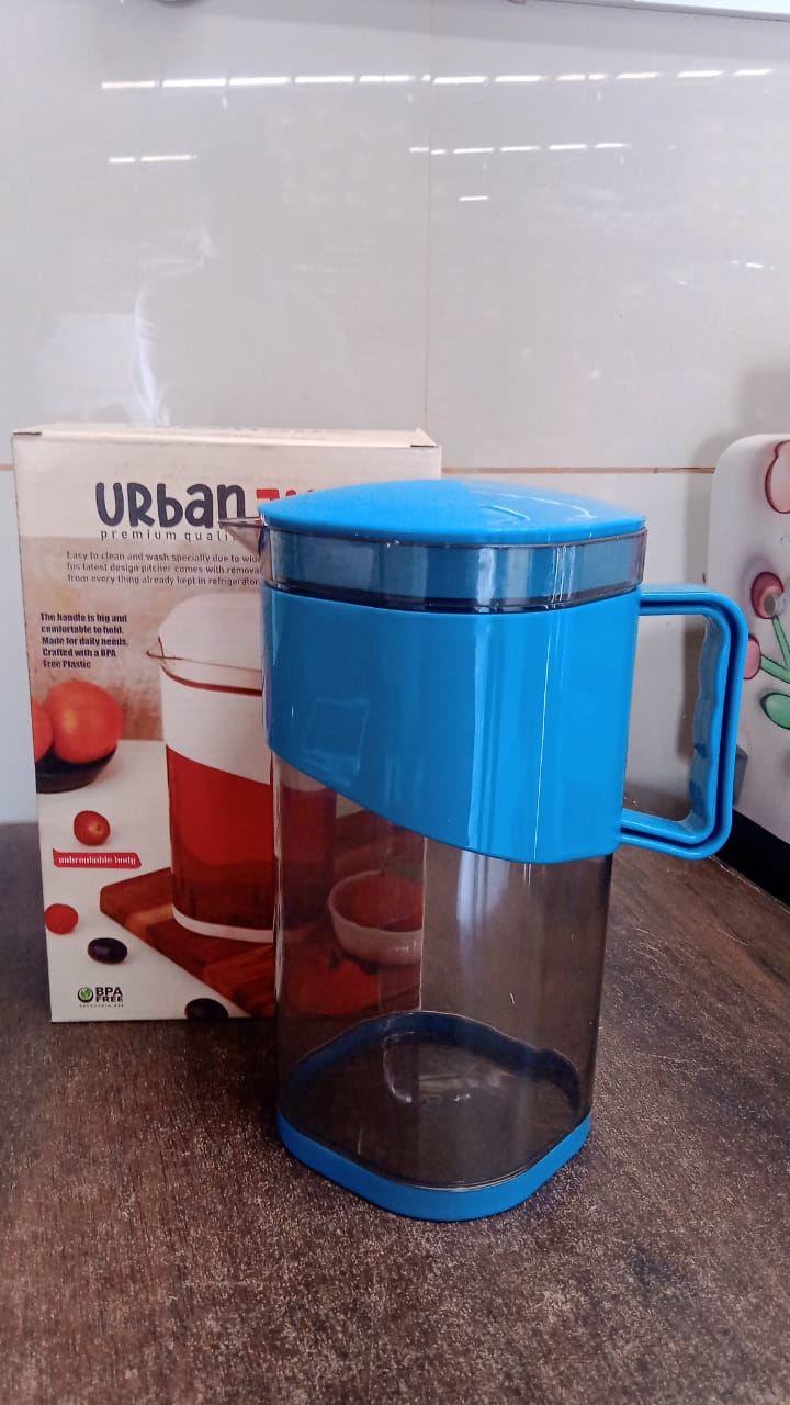 BPA-Free Plastic Water & Juice Jug with Lid and Handle