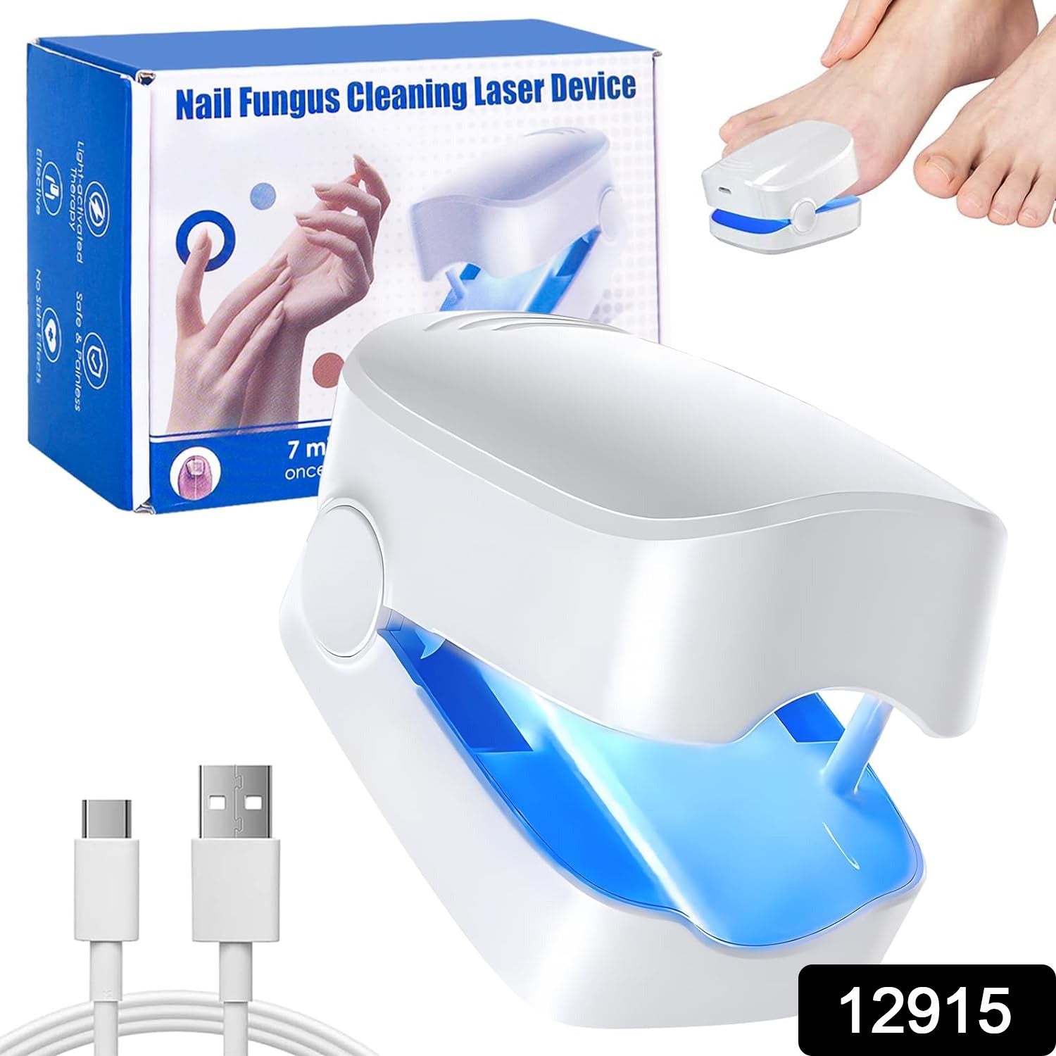 Rechargeable Nail Fungus Treatment for Toenail, Toe Nail Fungal Treatment Nail Fungus Laser Device, Anti-Fungal Nail Treatment for Hand & Feet Infections Remover for Home Use - Bhavnagar Deodap