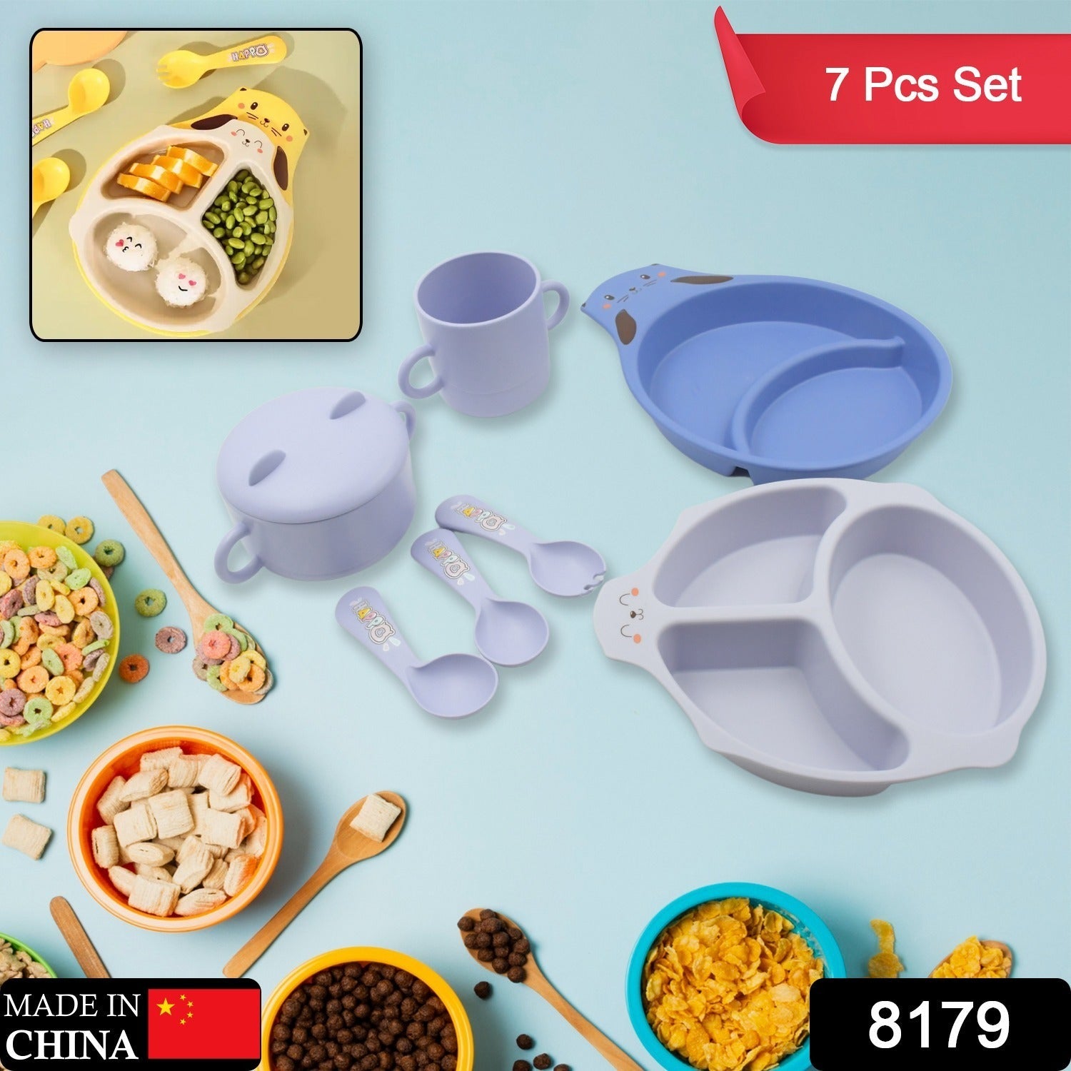 Baby Feeding Set For Kids And Toddlers (7 pcs set) - Bhavnagar Deodap