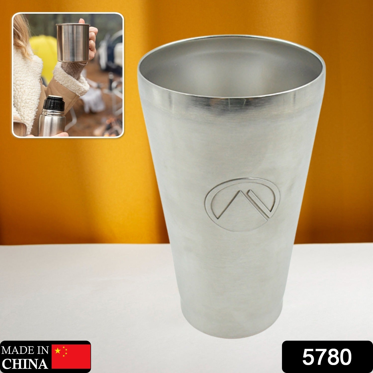 Stainless Steel Vacuum Insulated Travel Mug/ Glass Reusable Water Glass/Serving Unbreakable Drinking Glasses Plain Design for Everyday Use Drinks Water, Tea Mug, Outdoor, Home, Office (1 Pc) - Bhavnagar Deodap