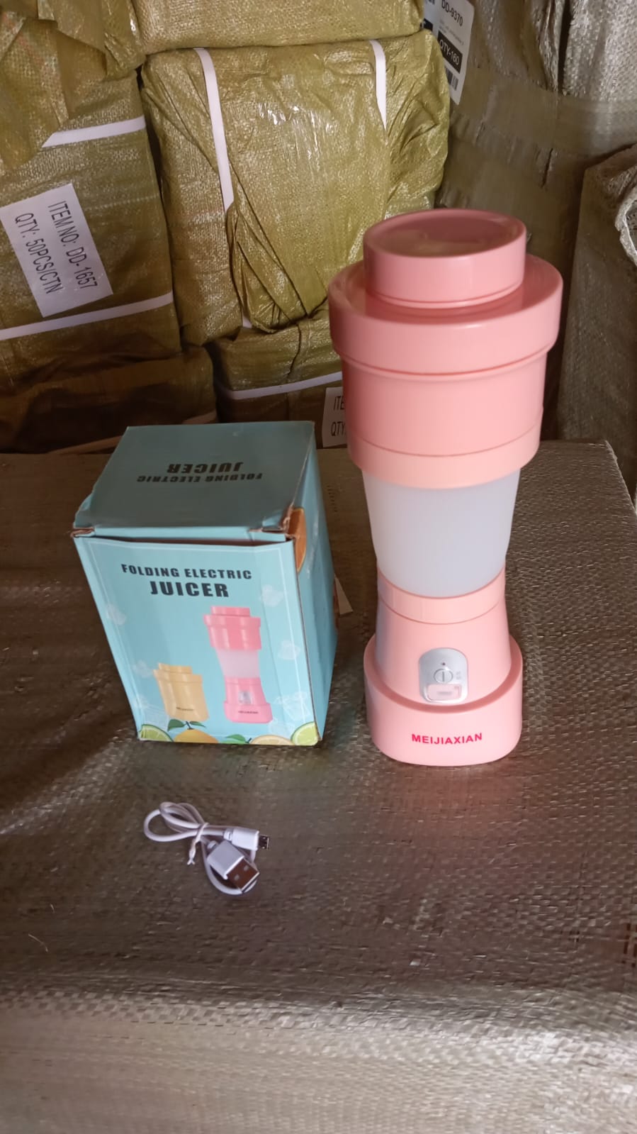 Foldable Electric Juicer, Portable Blender Stainless Steel 6 Blades (500 ML) - Bhavnagar Deodap