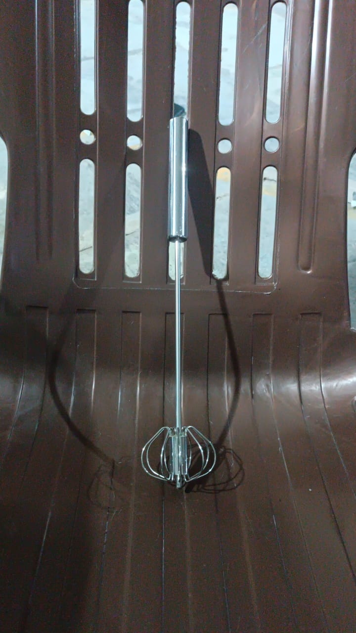 Big Stainless Steel Egg Whisk, Hand Push Rotary Whisk Blender (1 Pc / 35 Cm) - Bhavnagar Deodap