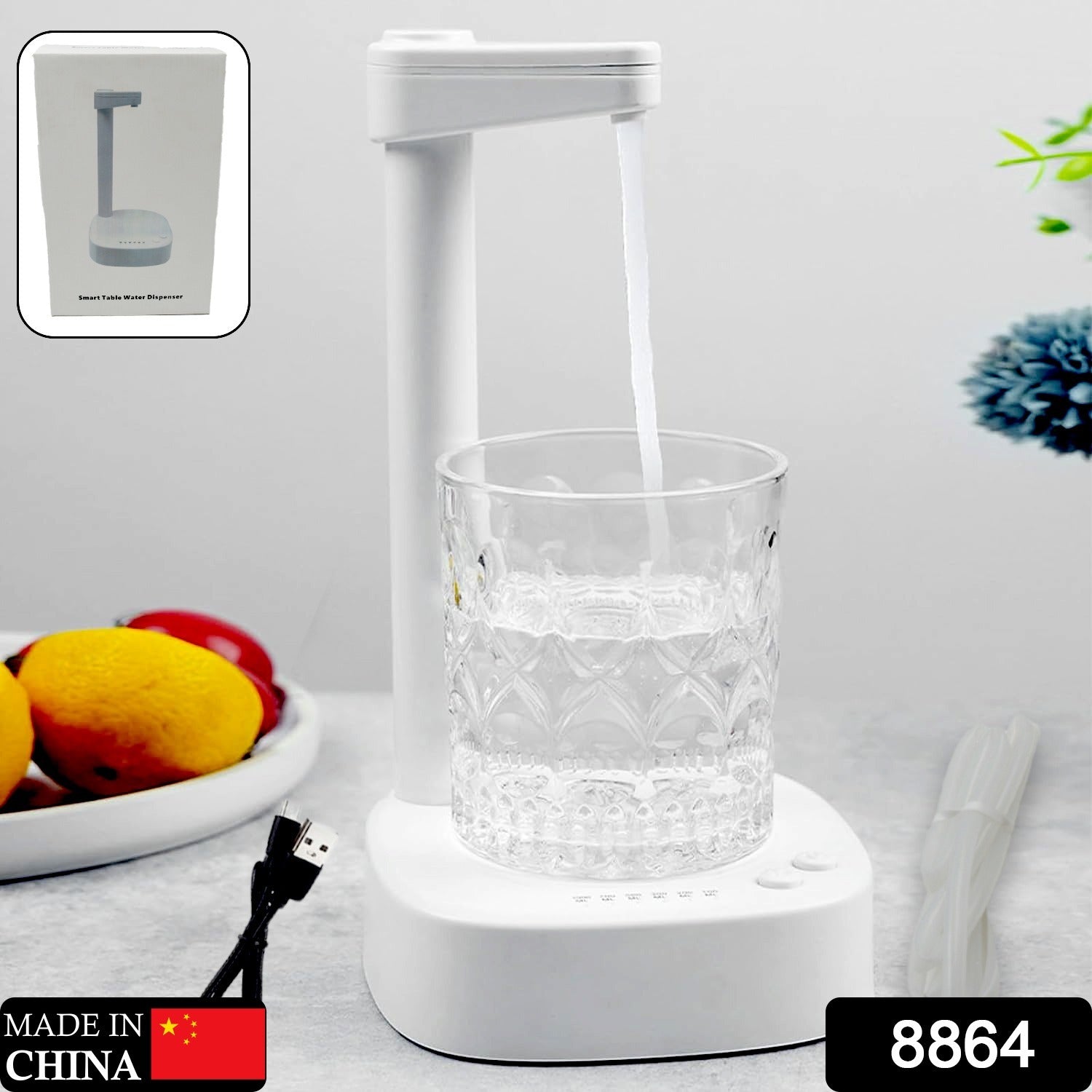 USB Charging, Desktop Water Bottle Dispenser, Intelligent Desktop Water Pump With Small Pipe, One Button Operation, Smart Table Bedside Water Dispenser, Desk Water Dispenser for Home, Office, Outdoor, Camping - Bhavnagar Deodap