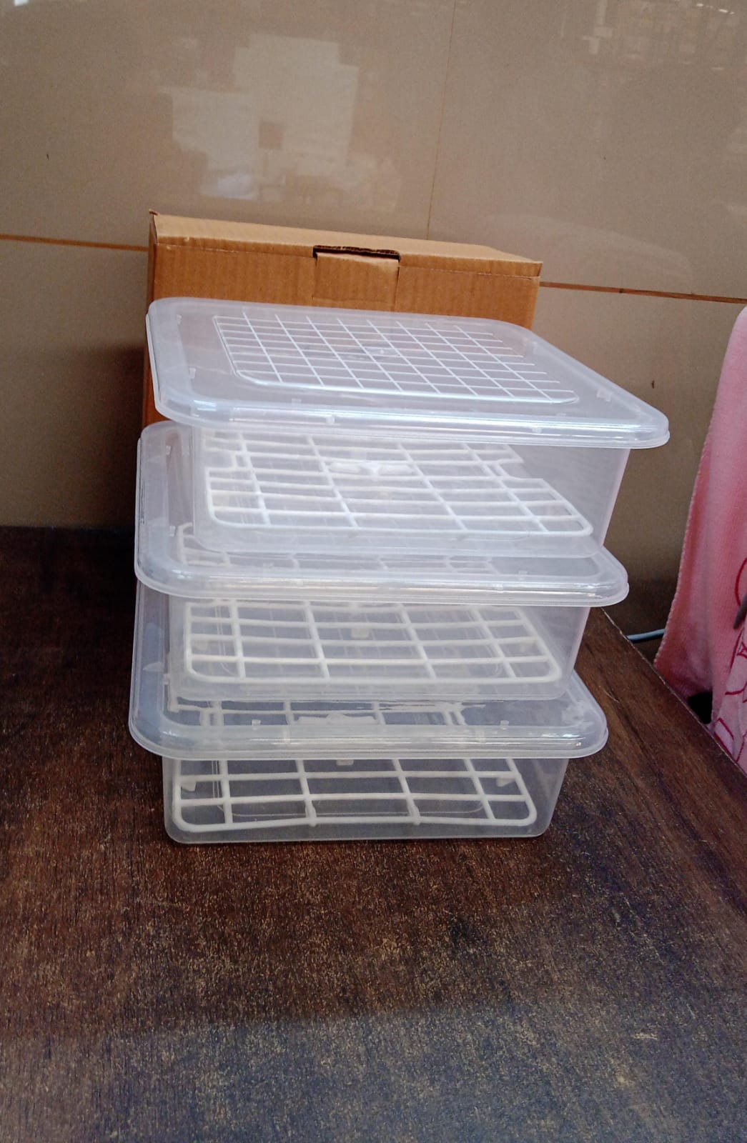 Plastic Food Storage Containers with Removable Drain Tray and Lid (3 Pcs Set) - Bhavnagar Deodap