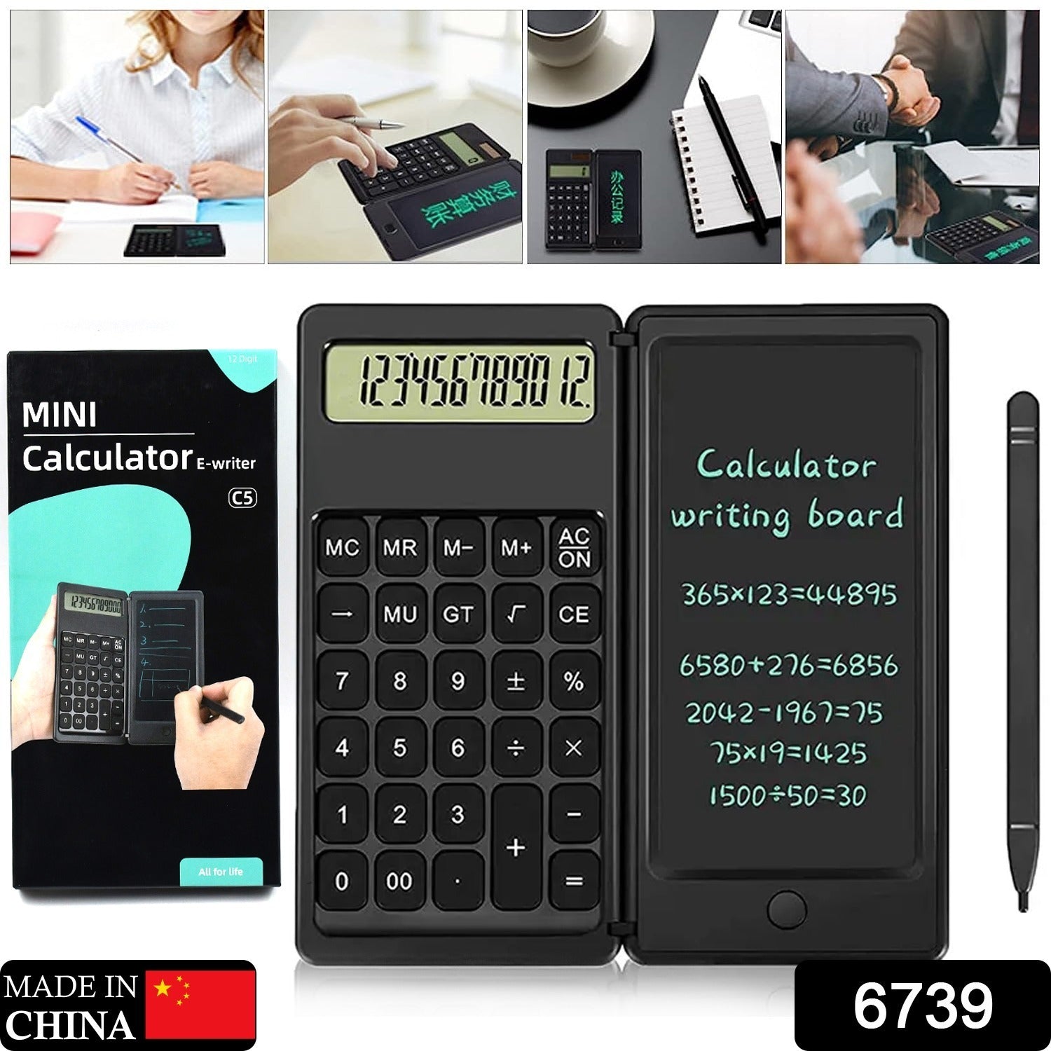 Foldable Calculator With 6 Inch LCD Tablet Digital Drawing Pad Stylus Pen Erase Button Lock Function Smart Calculator   -01 - Bhavnagar Deodap