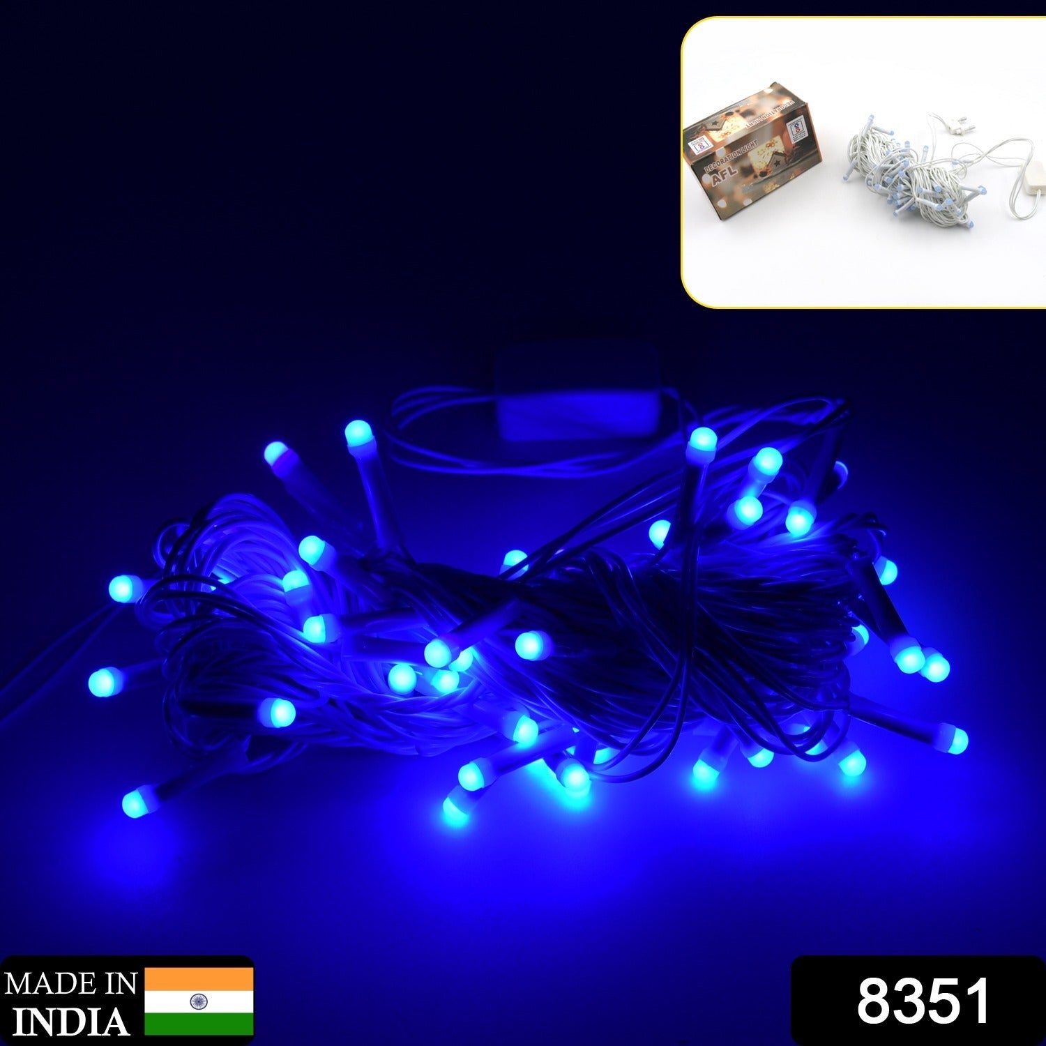 9MTR HOME DECORATION DIWALI & WEDDING LED CHRISTMAS STRING LIGHT INDOOR AND OUTDOOR LIGHT ,FESTIVAL DECORATION LED STRING LIGHT, ONE COLOR LIGHT ( 9 MTR Blue Color) - Bhavnagar Deodap