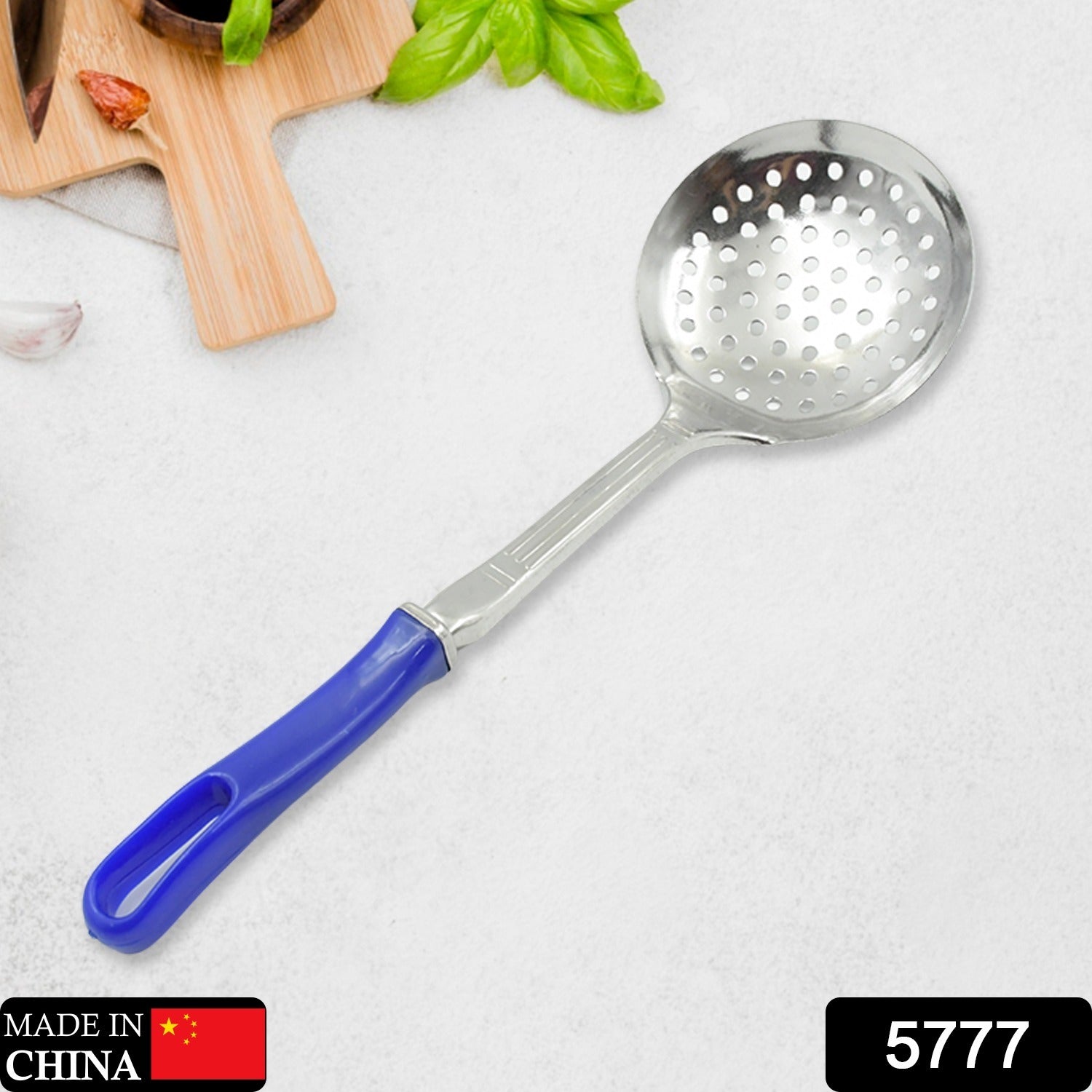 Colander Spoon, Non Slip Hand Polished Thickened Hot Pot Spoon for Kitchen for Restaurant, Stainless Steel Cooking Colander Skimmer Slotted Spoon Kitchen Strainer Ladle with Long Handle for Kitchen Cooking Baking (34Cm) - Bhavnagar Deodap